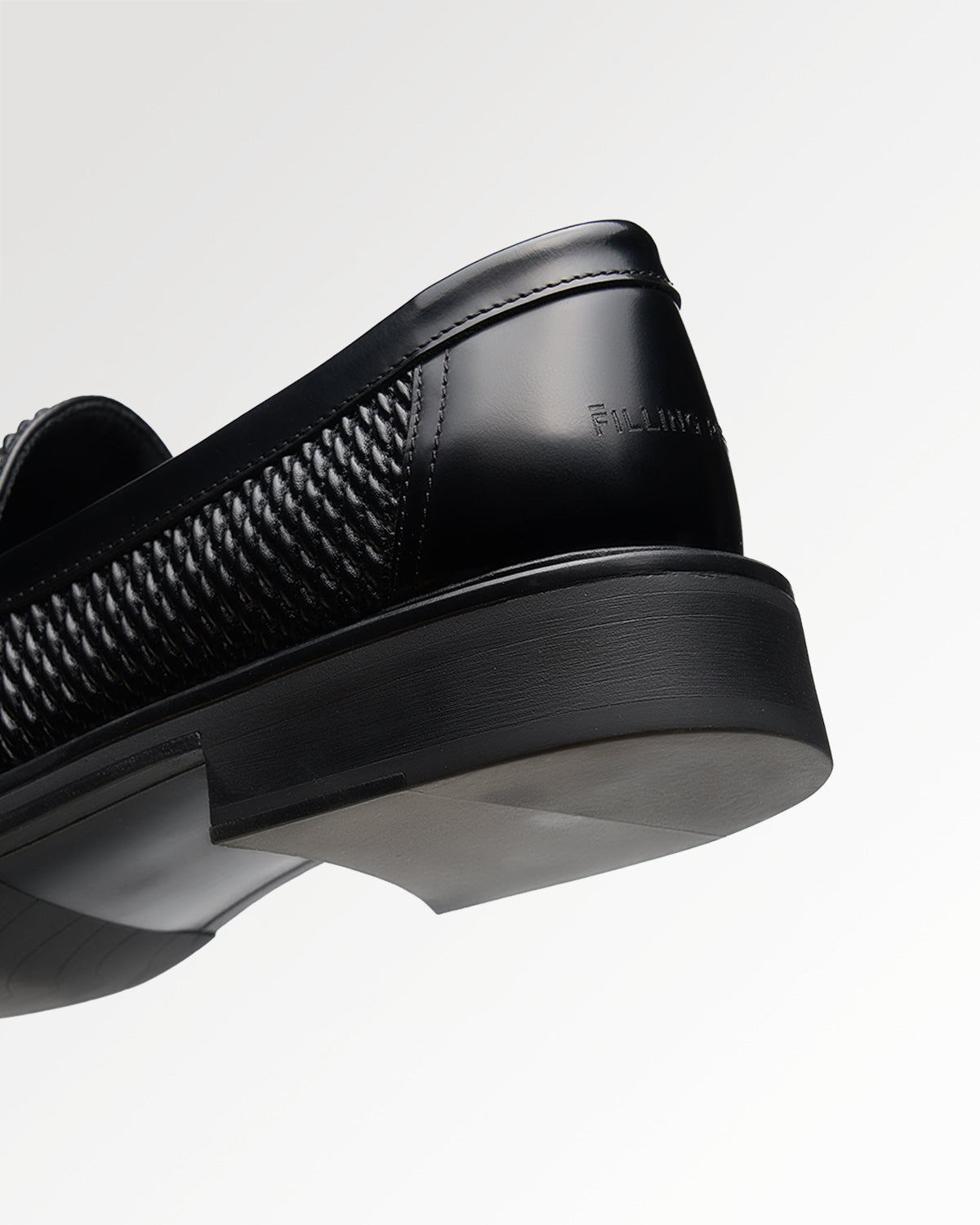 Filling Pieces Reed Square mocassin noir cuir vegan