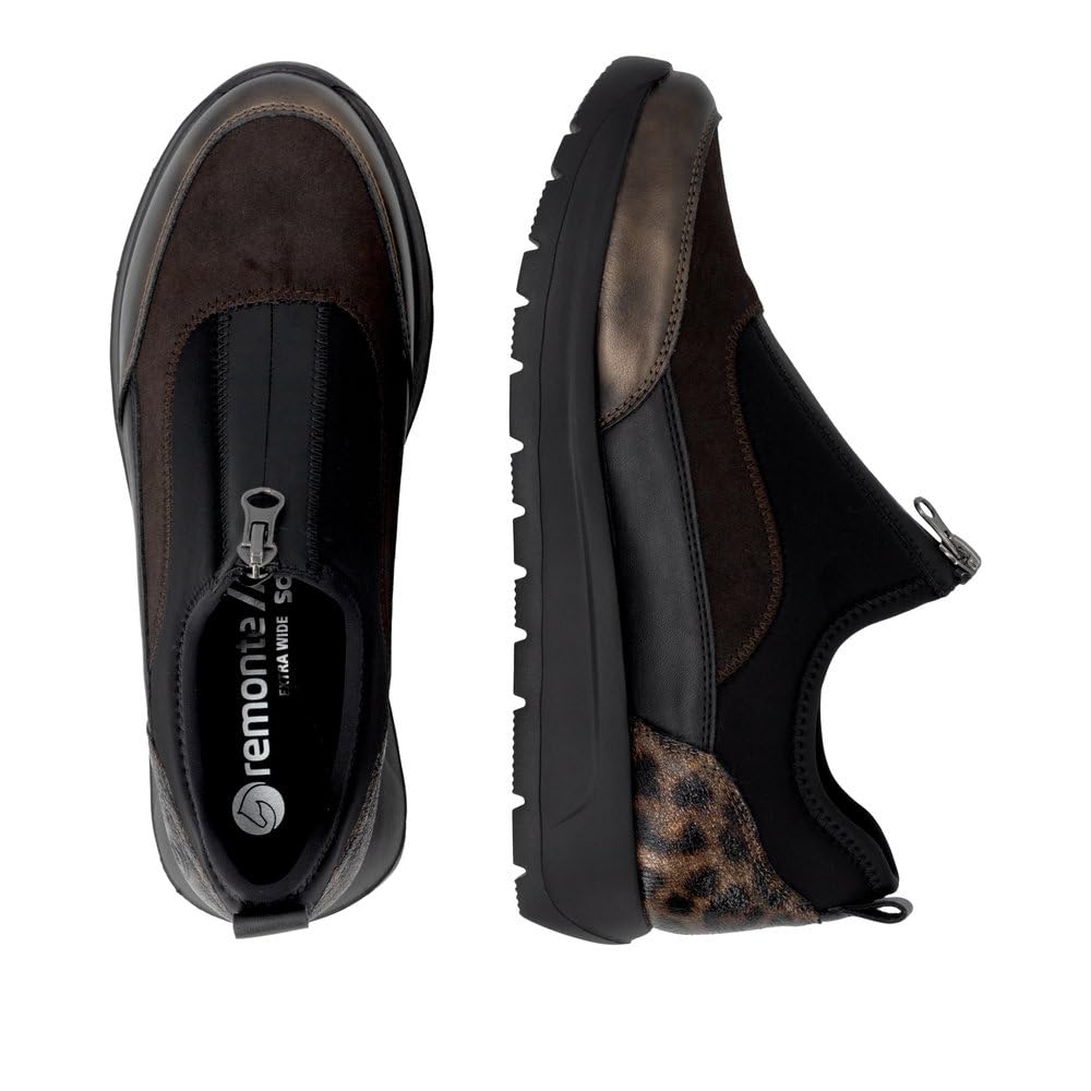 Remonte D2v01 mocassin femme noir-bronze 39 EU stretch