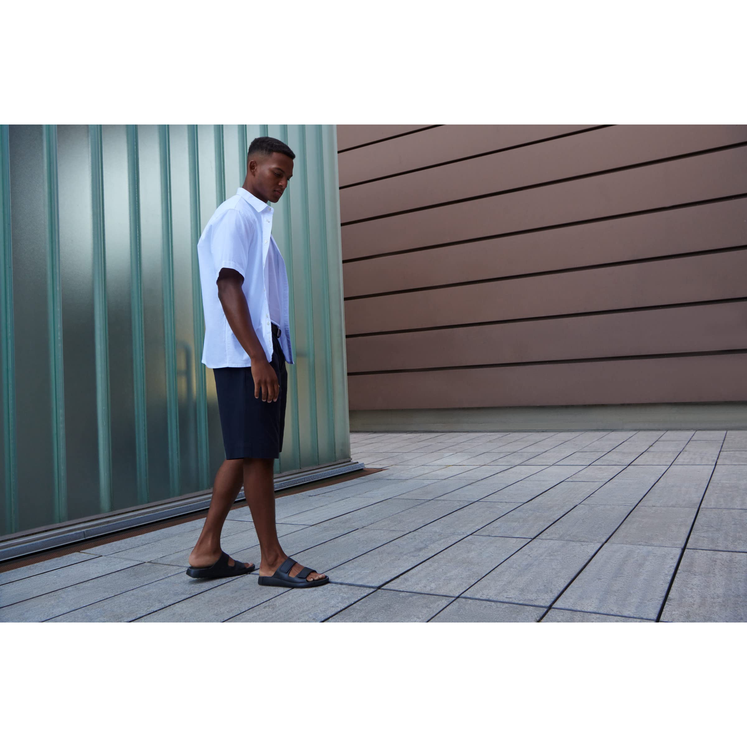 ECCO Cozmo Sandale Homme 45 EU Noir Cuir Été