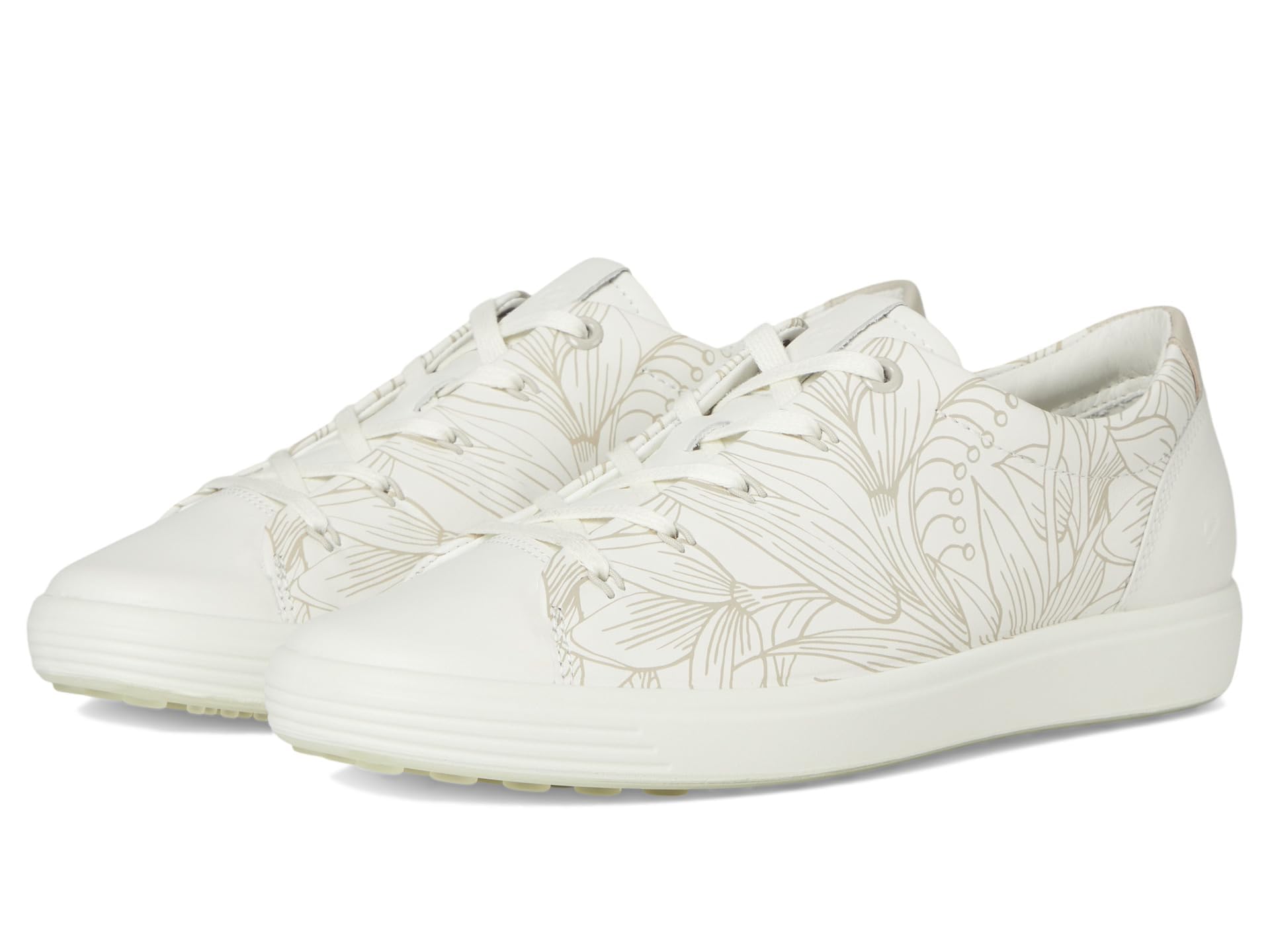 ECCO Soft 7 Bottines Femme Blanc Floral 39 EU Cuir