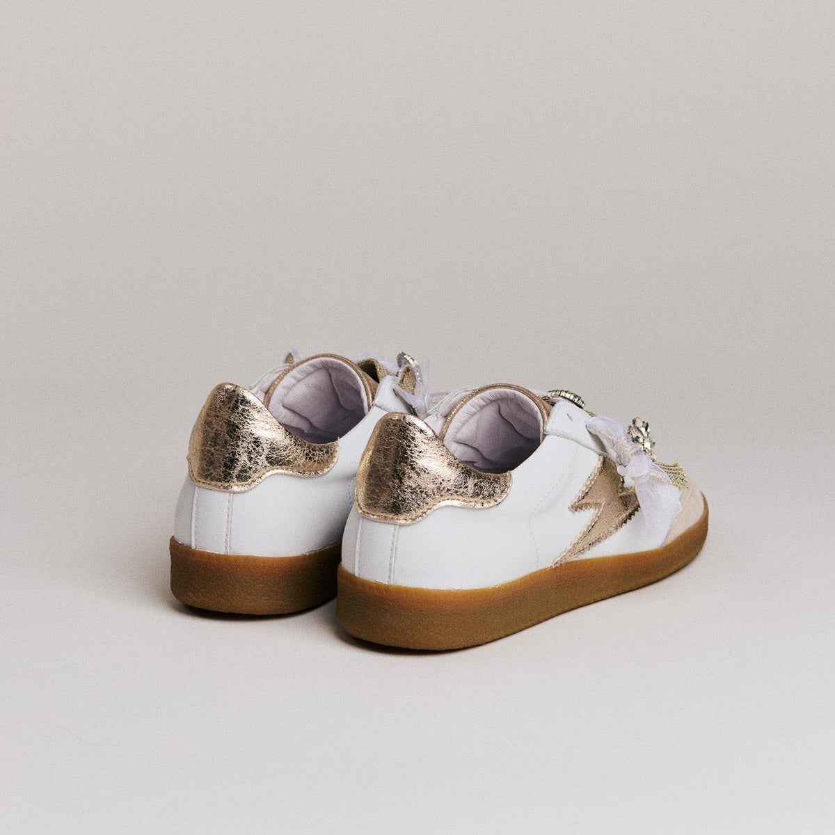 SMR Semerdjian Emily D623 Sneakers Cuir Blanc Or