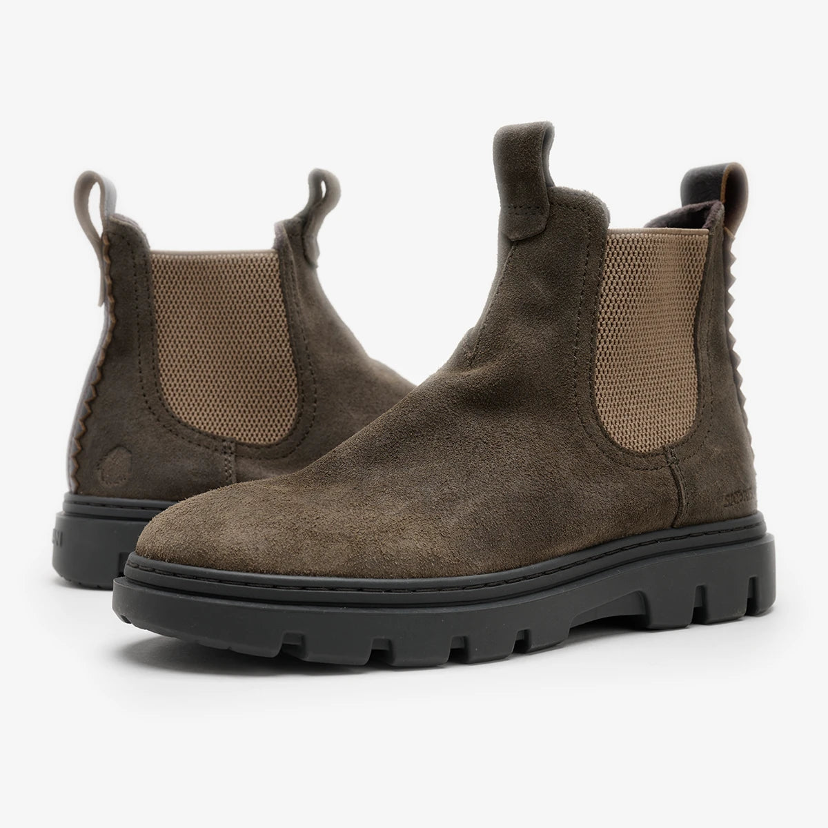 Satorisan Unalome Chelsea boots Beluga daim