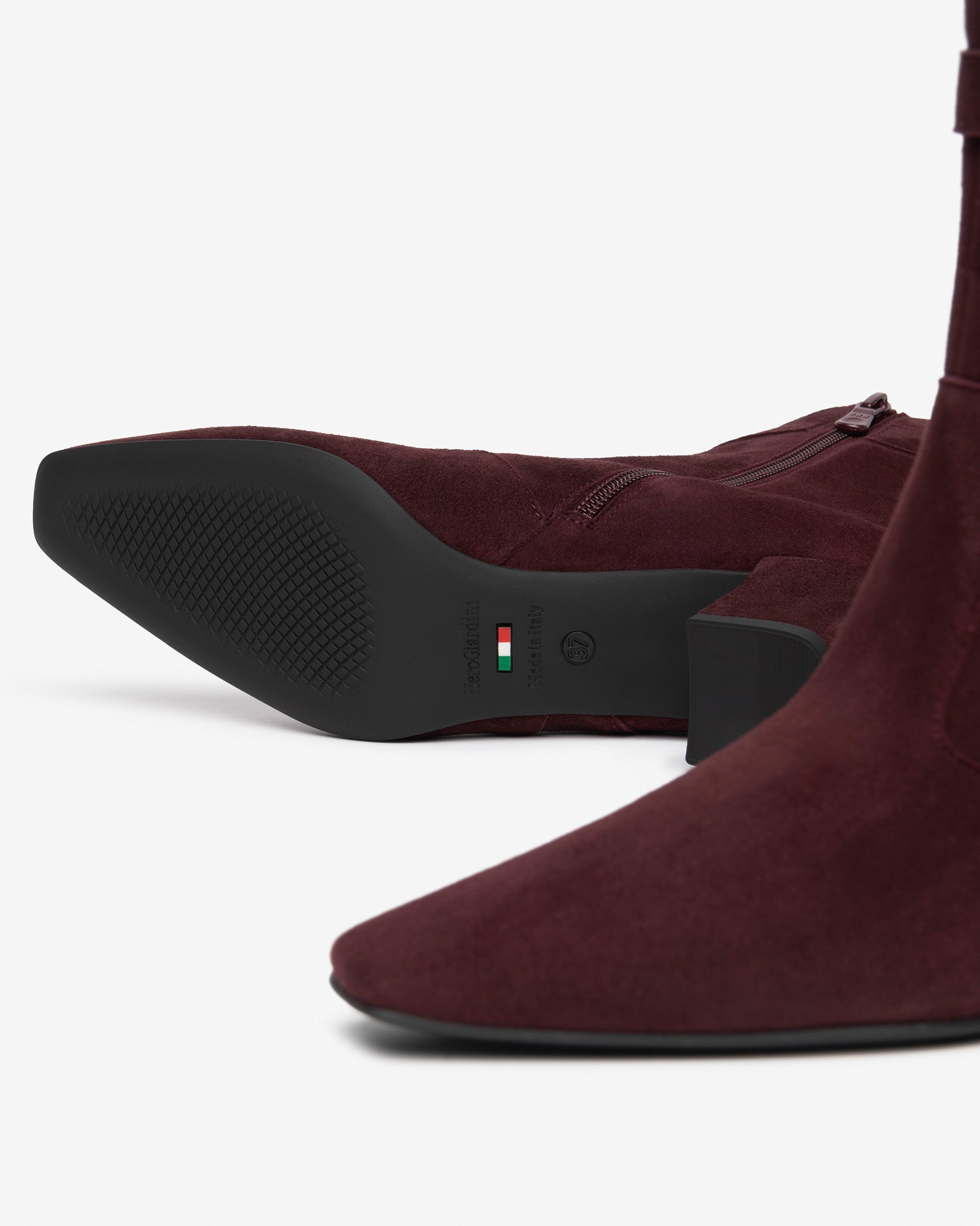 Nerogiardini Bottines Femme Cuir Velours Talon 55mm
