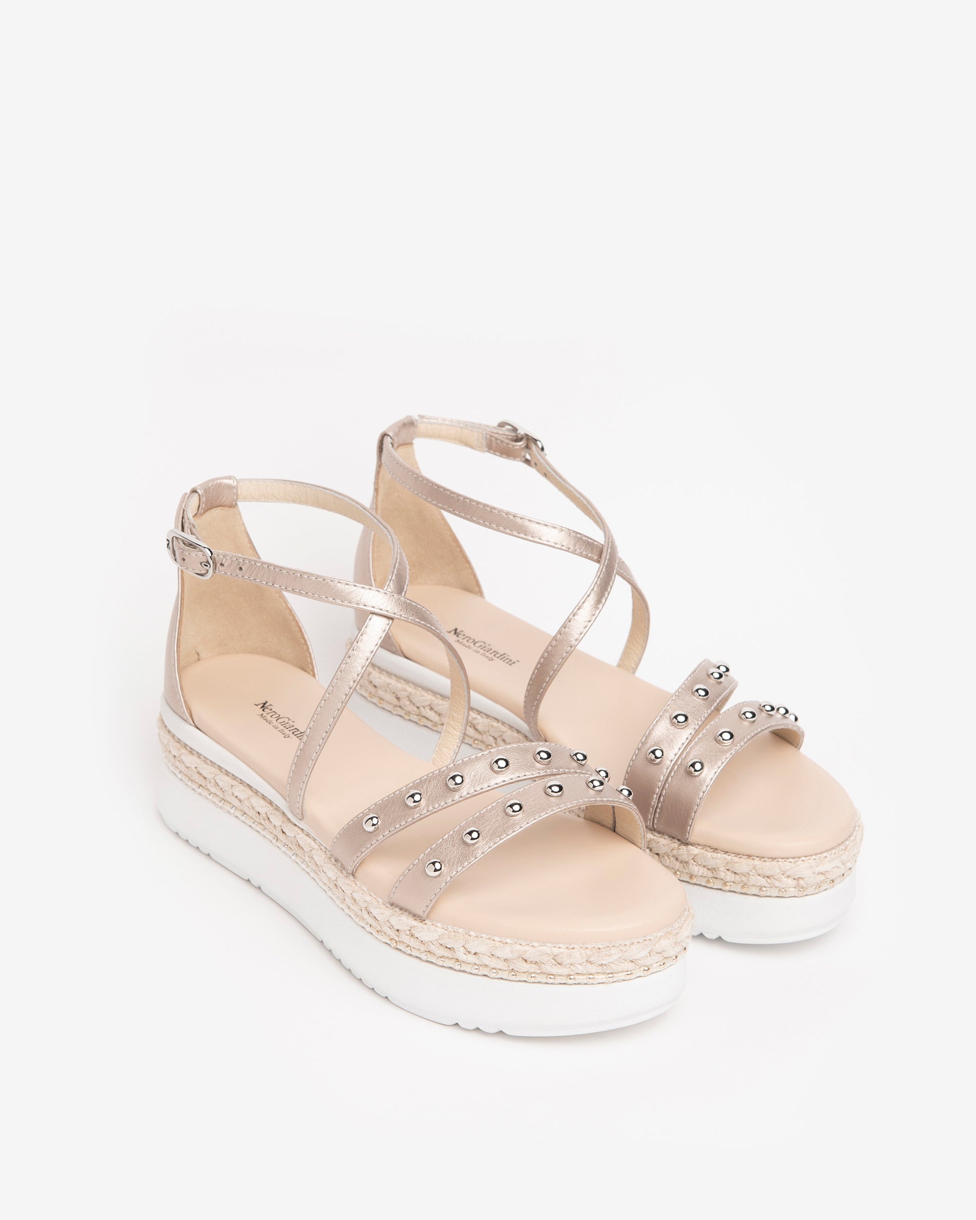 NeroGiardini Sandales Femme Cuir 38 Plateforme Clous