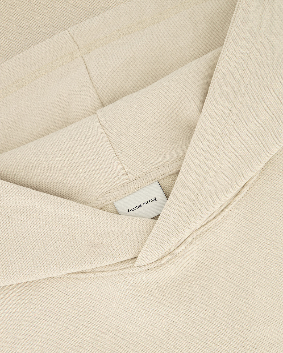 Filling Pieces Boxy Hoodie Peyote Beige Brodé