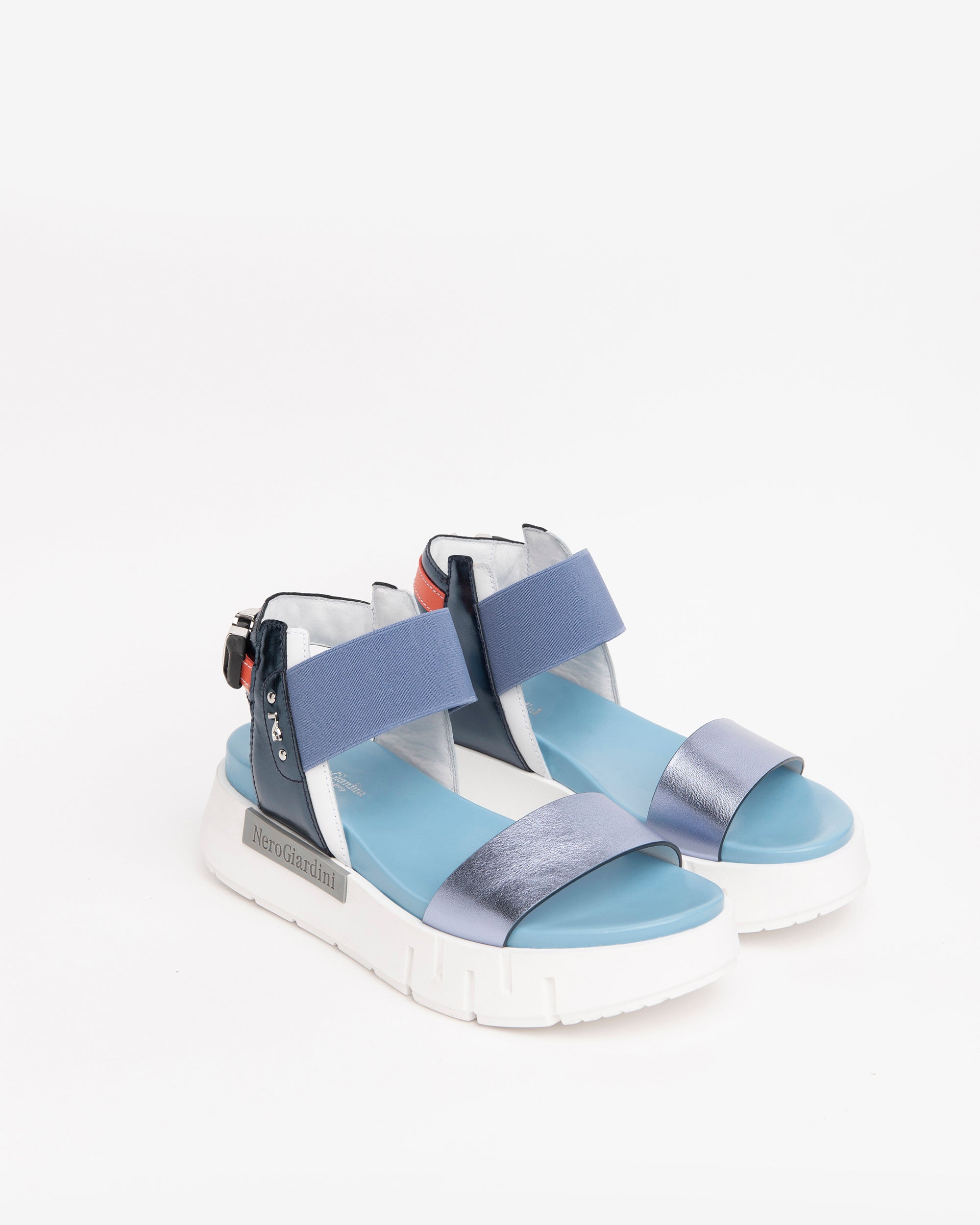 NeroGiardini Sandales sandales femme cuir lamé fluo