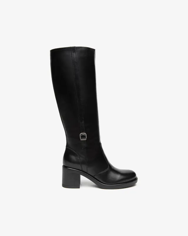 NeroGiardini Bottes cuir femme hautes talon 65 mm boucle