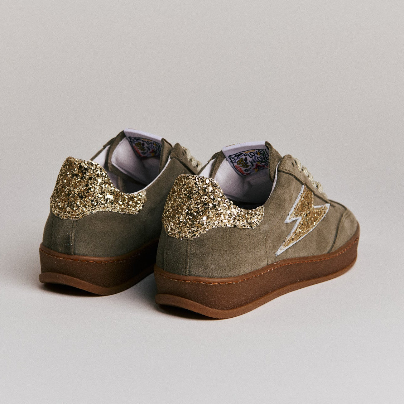 SMR India D584 baskets daim kaky glitter or
