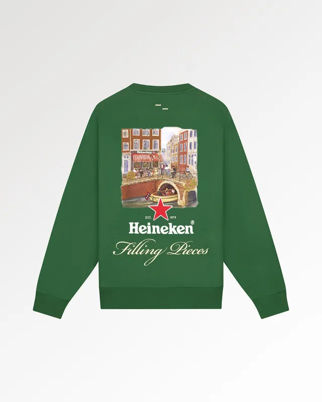 Filling Pieces Sweatshirt Heineken Cafe Green vert coton bio