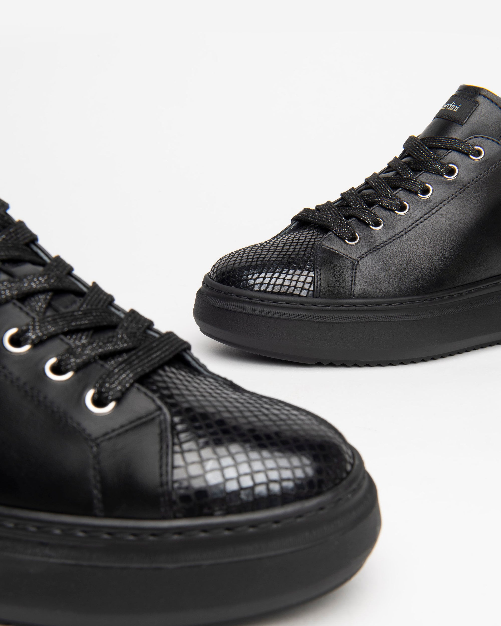 NeroGiardini Sneakers Femme Cuir Lamé Plateforme 4 cm
