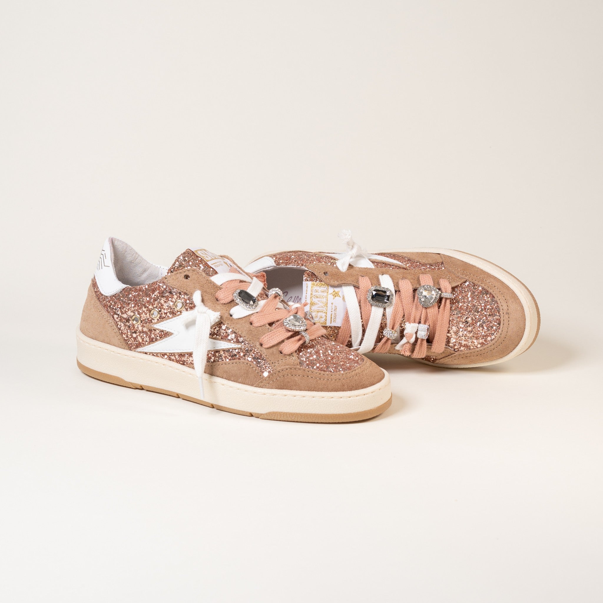 Semerdjian Dany E194 baskets glitter nude bijoux