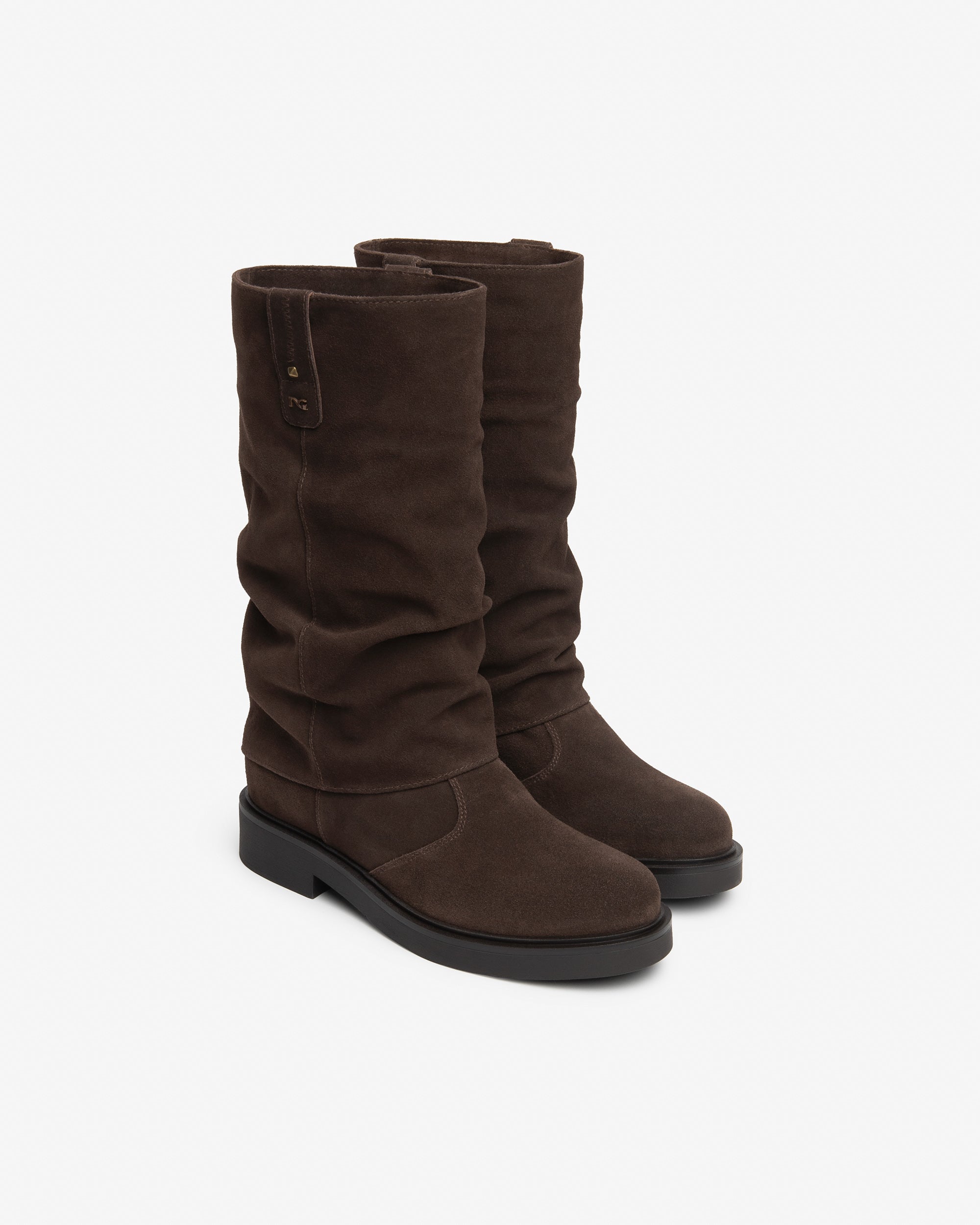NeroGiardini Bottes Femme Cuir Velours Biker 35 mm