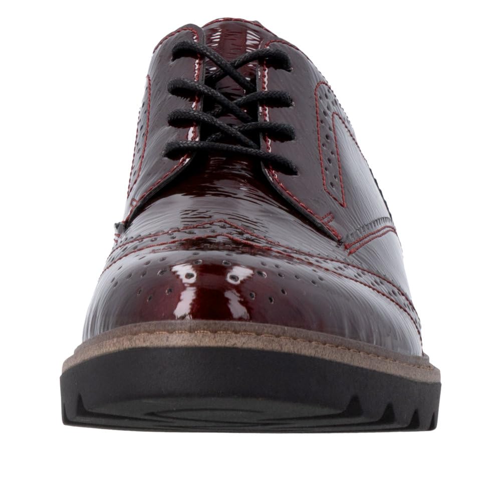 Remonte D2Q04 Chaussures à Lacets Femme Bordeaux Laqué