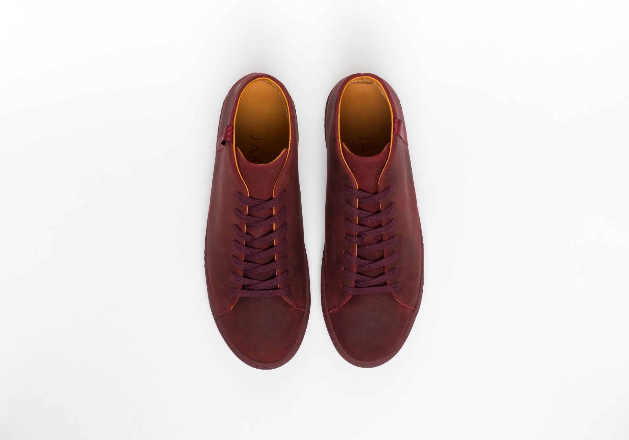 JAK Khan Red sneakers cuir pleine fleur rouge