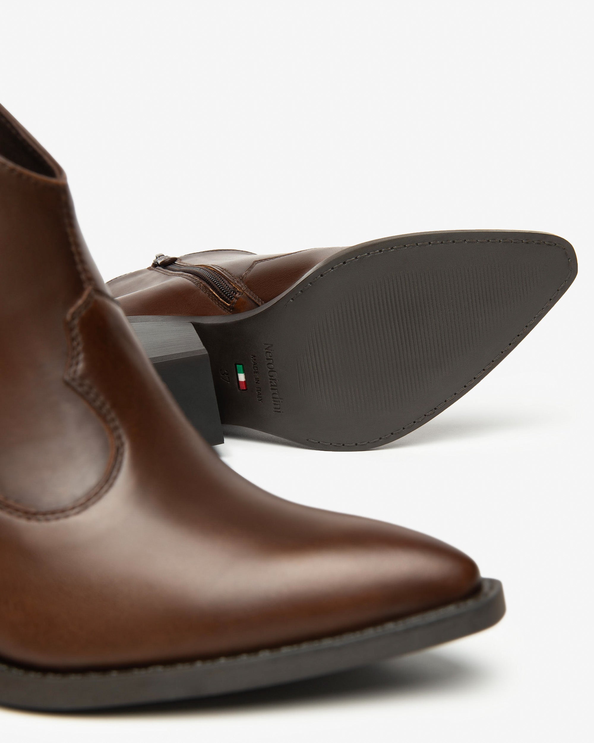 Nerogiardini Bottines Femme Cuir Talon 75 mm Zip