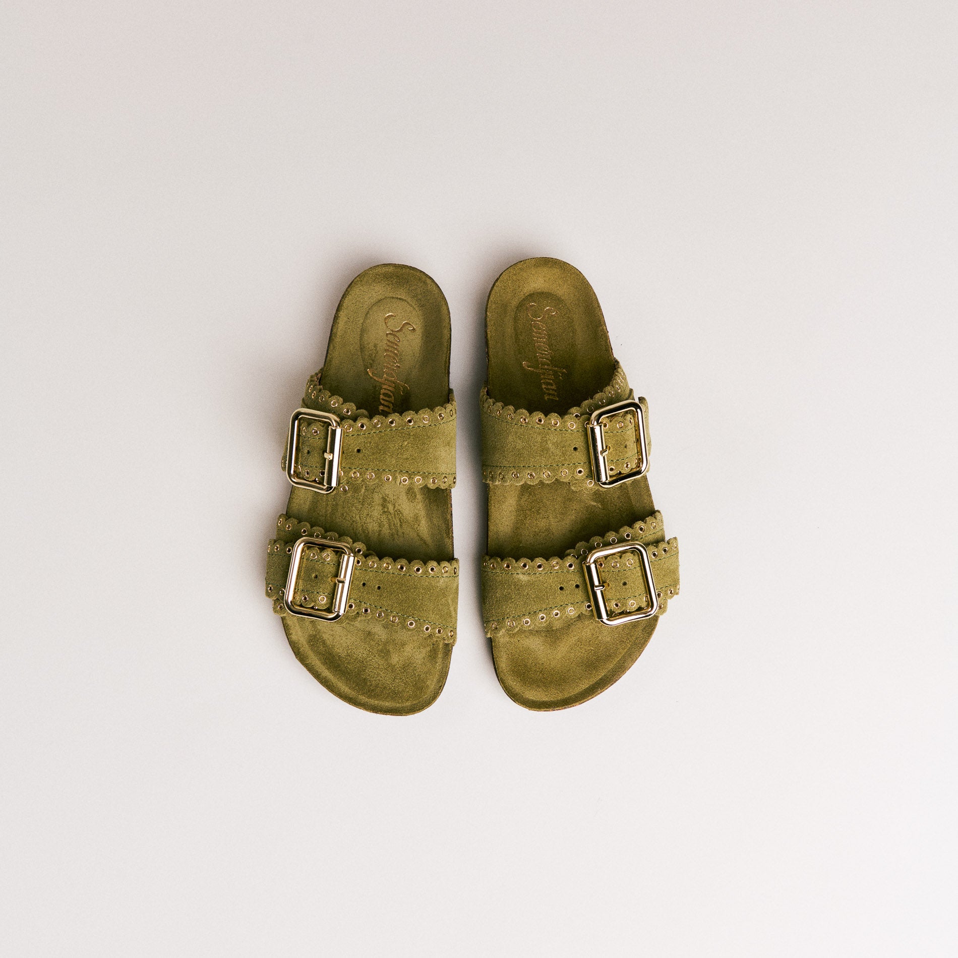 Semerdjian Arianna Crosta Pistacchio mules cuir liège
