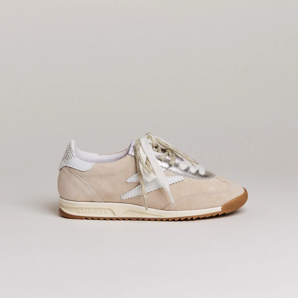 SMR Baskets Joyce D617 daim beige blanc