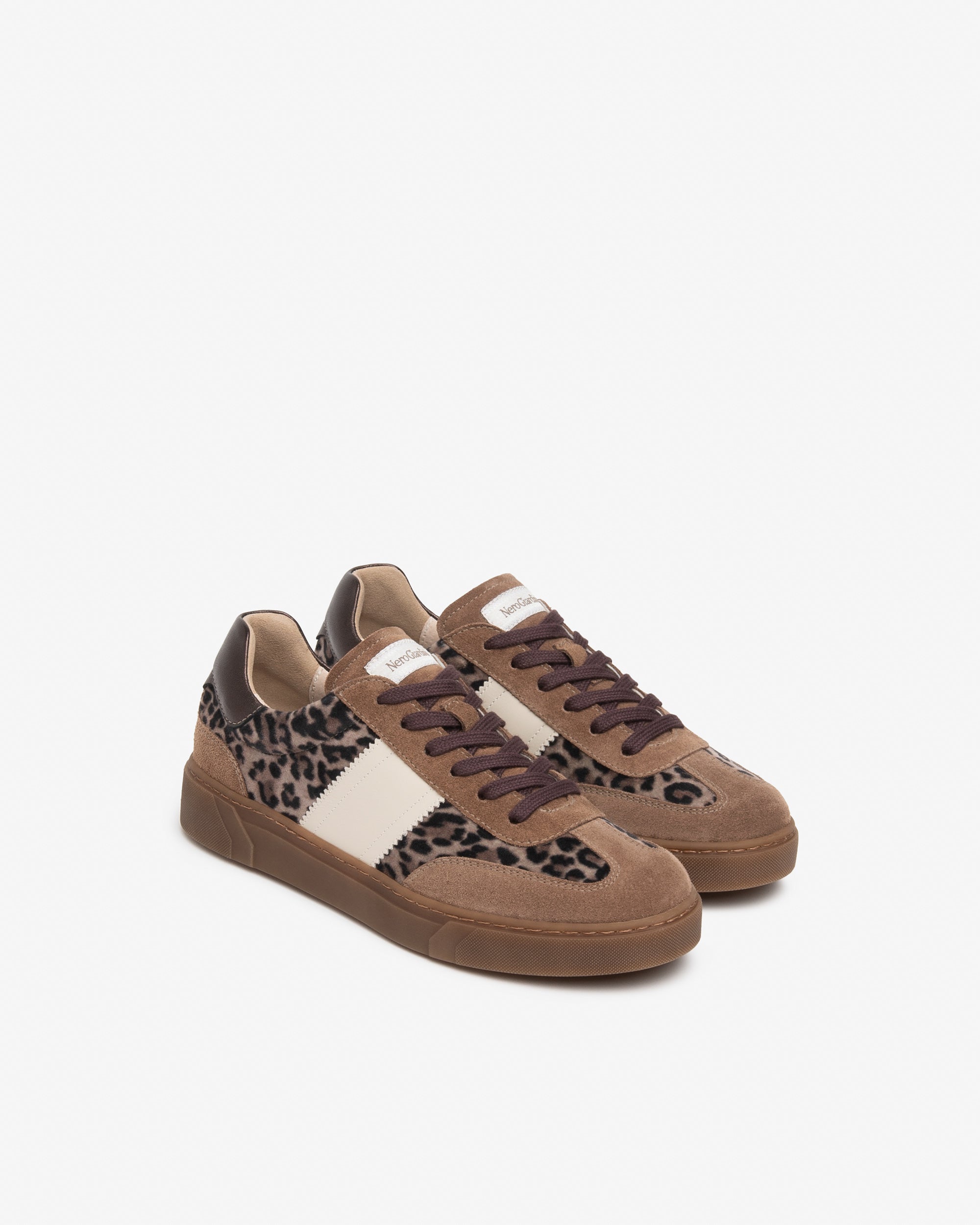 NeroGiardini Sneakers Femme Cuir Velours Animalier