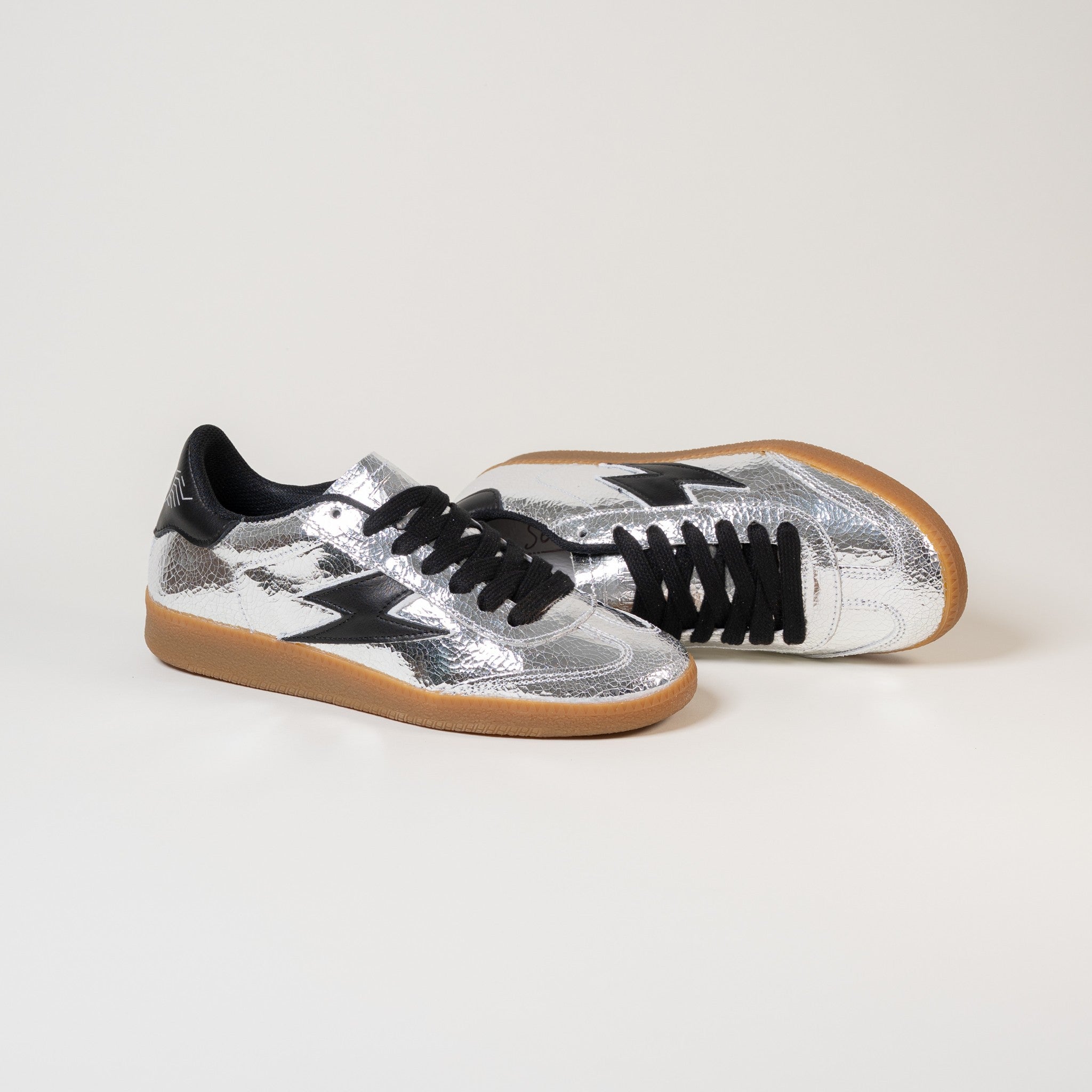Semerdjian Emily E245 baskets argent noir crack