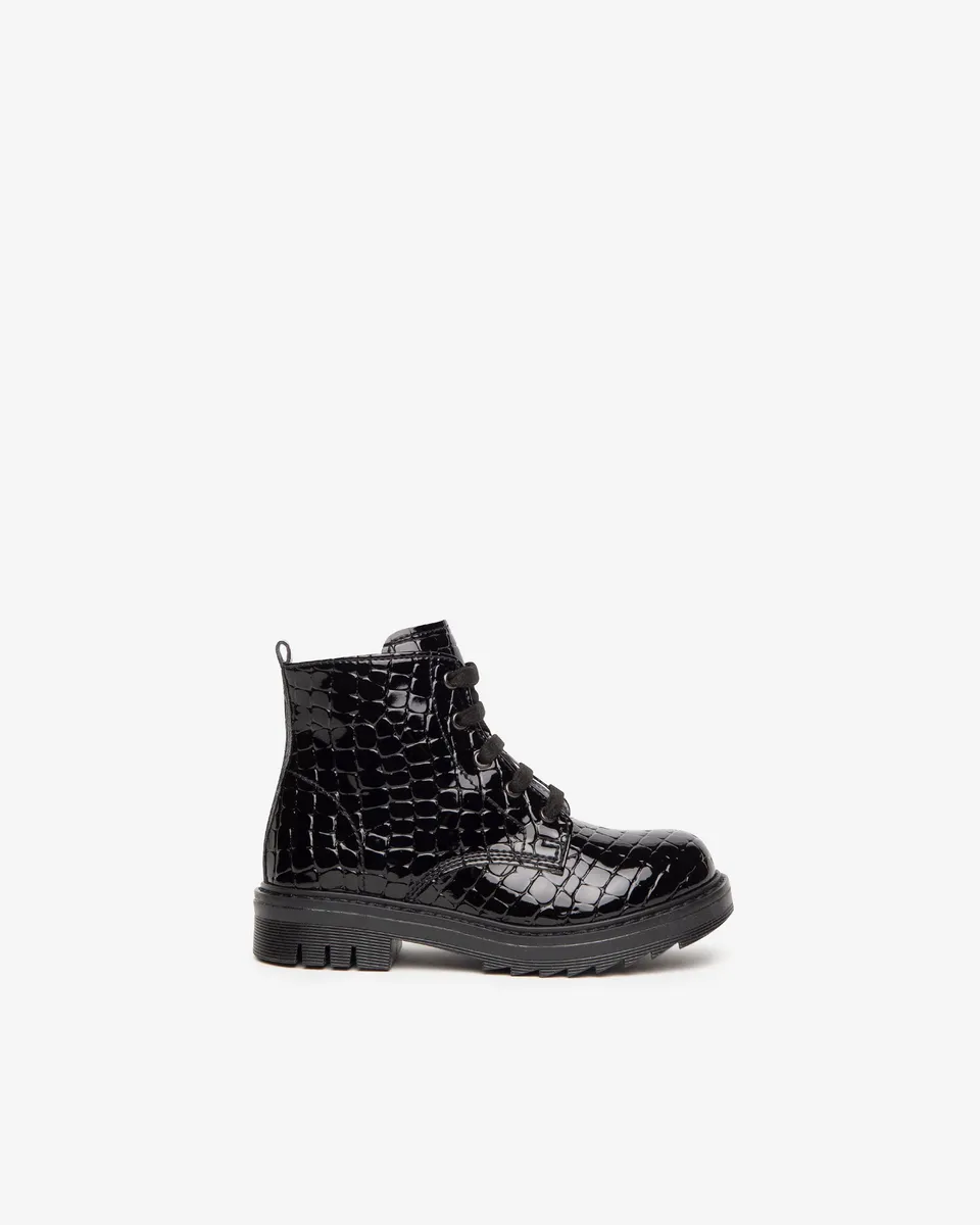 NeroGiardini Bottines fille bottines lacets croco zip