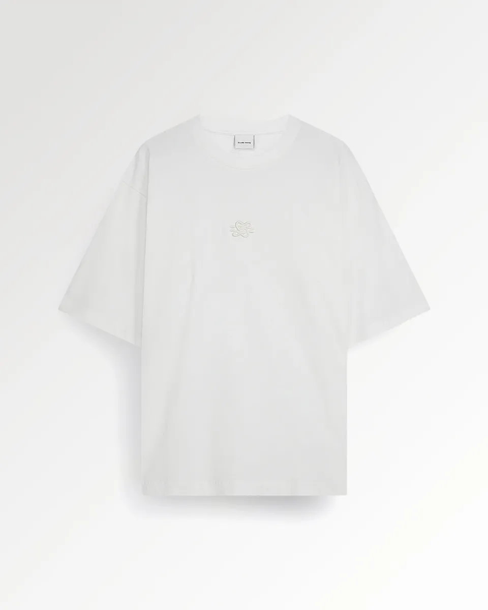 Filling Pieces Boxy Embroidered t-shirt coton blanc