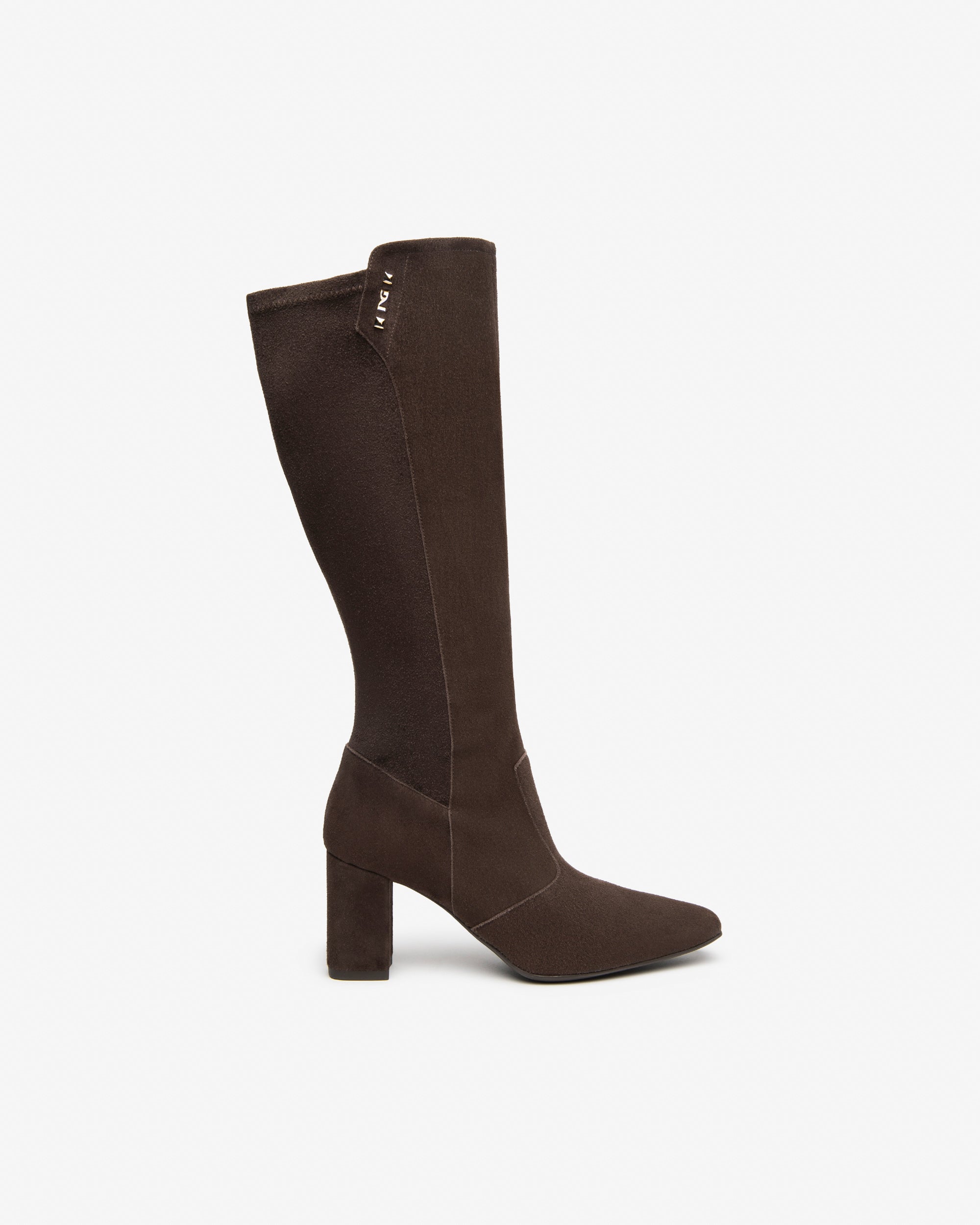 Nerogiardini Bottes Femme Daim Talon Bloc 75mm Zip