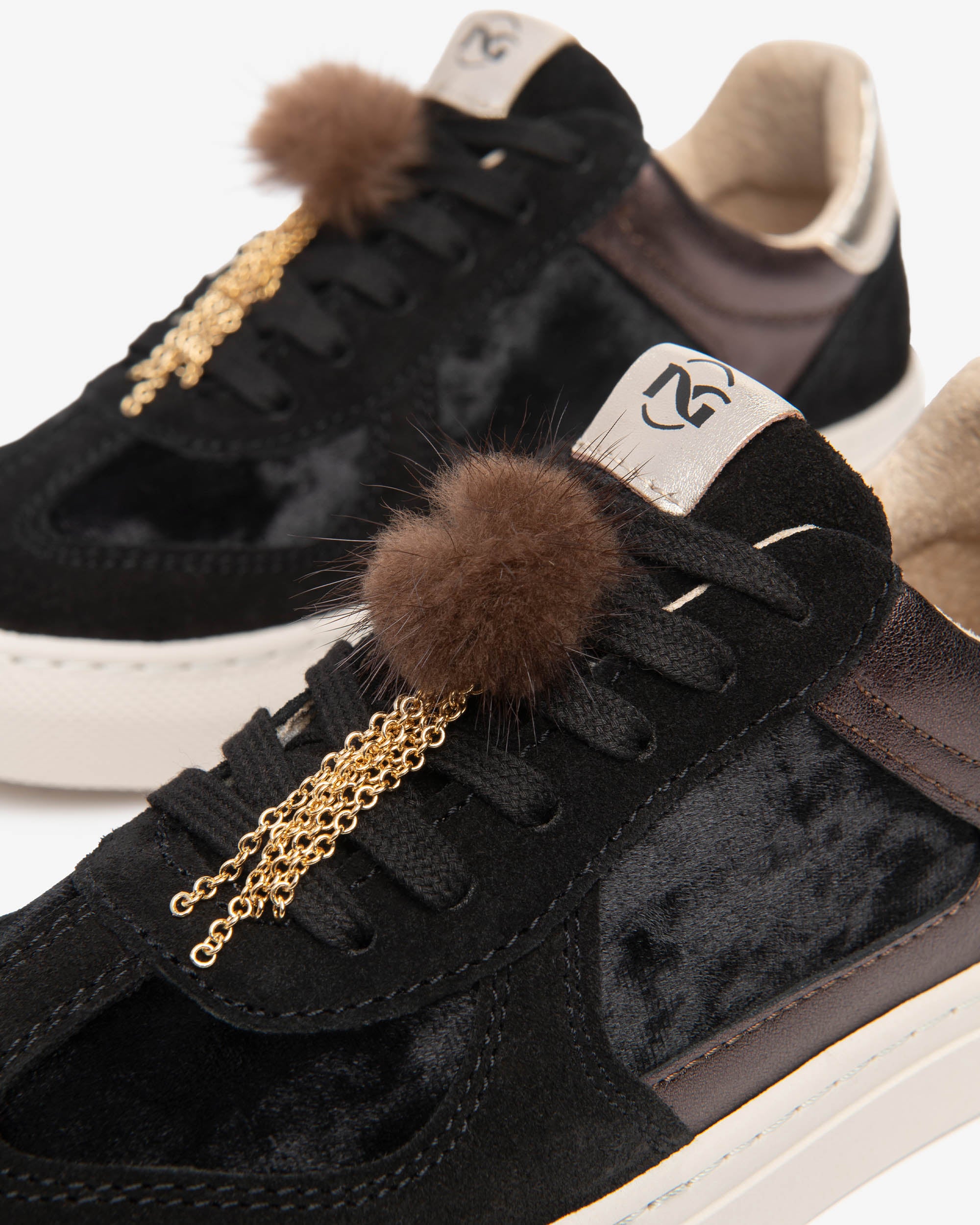 NeroGiardini Sneakers Fille Cuir Velours 30-39 Pompon