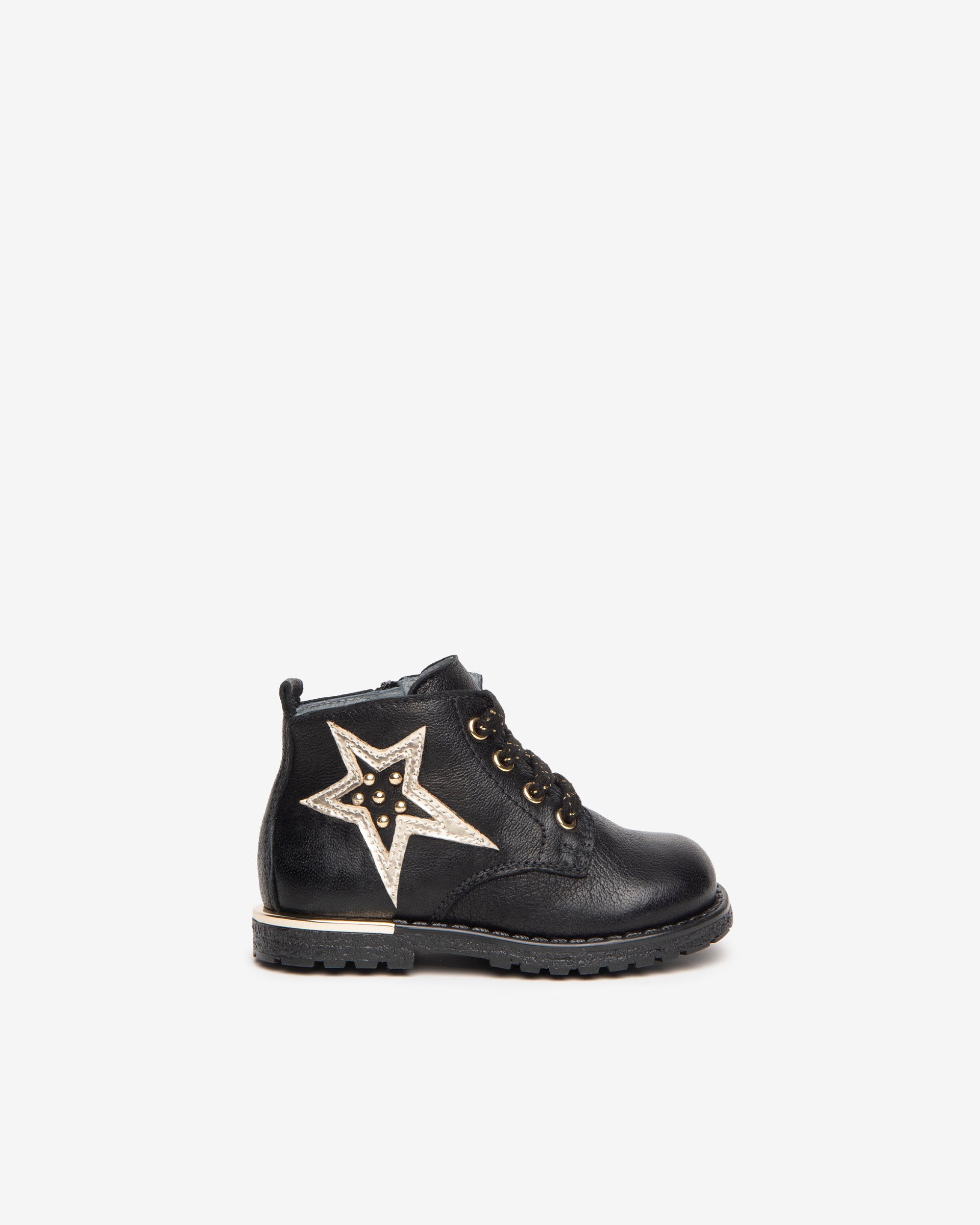 NeroGiardini Bottines Baby Fille Cuir Lacets Platine