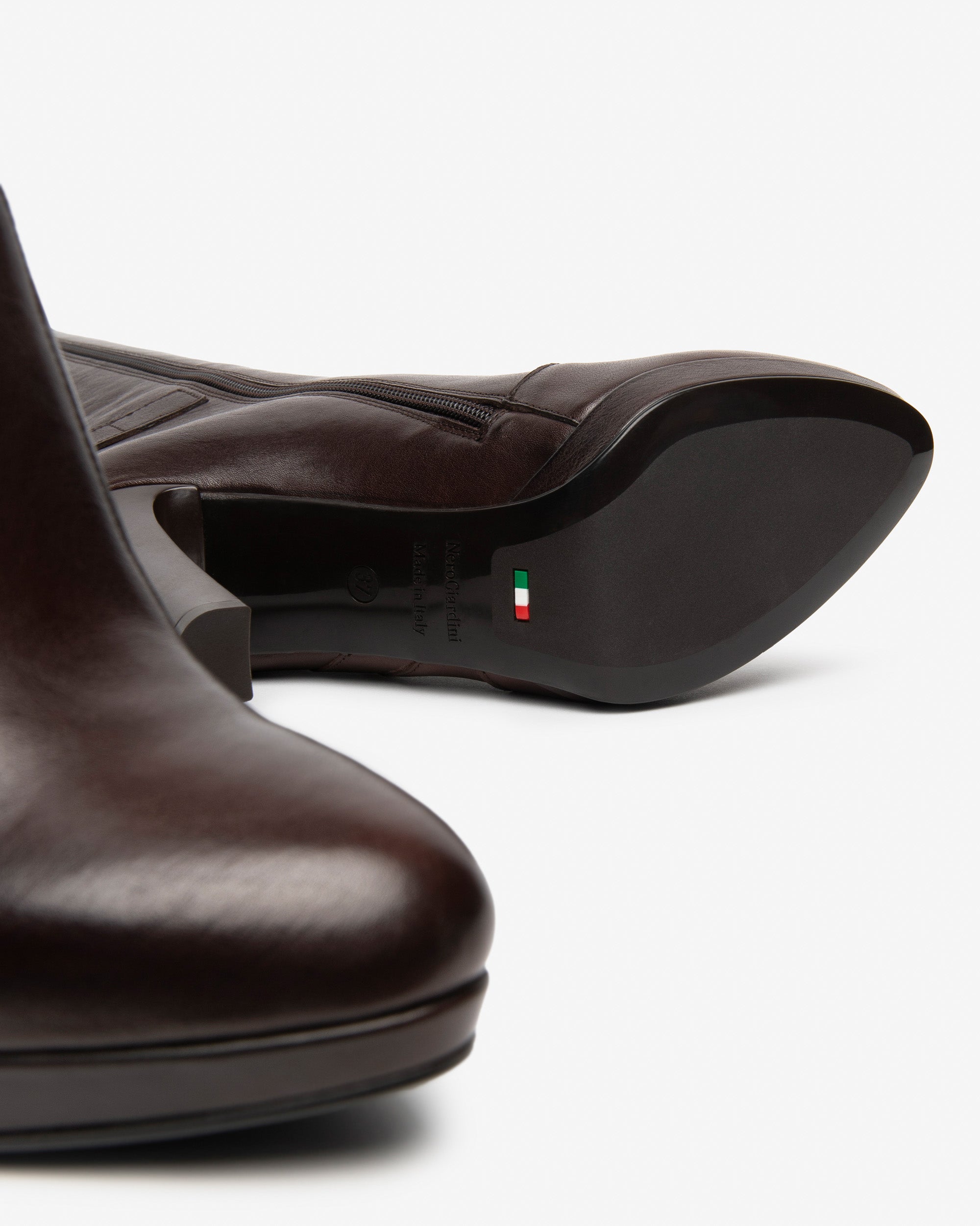 NeroGiardini Bottes Femme Cuir Talon Bloc 100mm