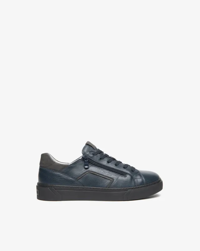 Nerogiardini Sneakers Homme Cuir Zip Lacets Confort