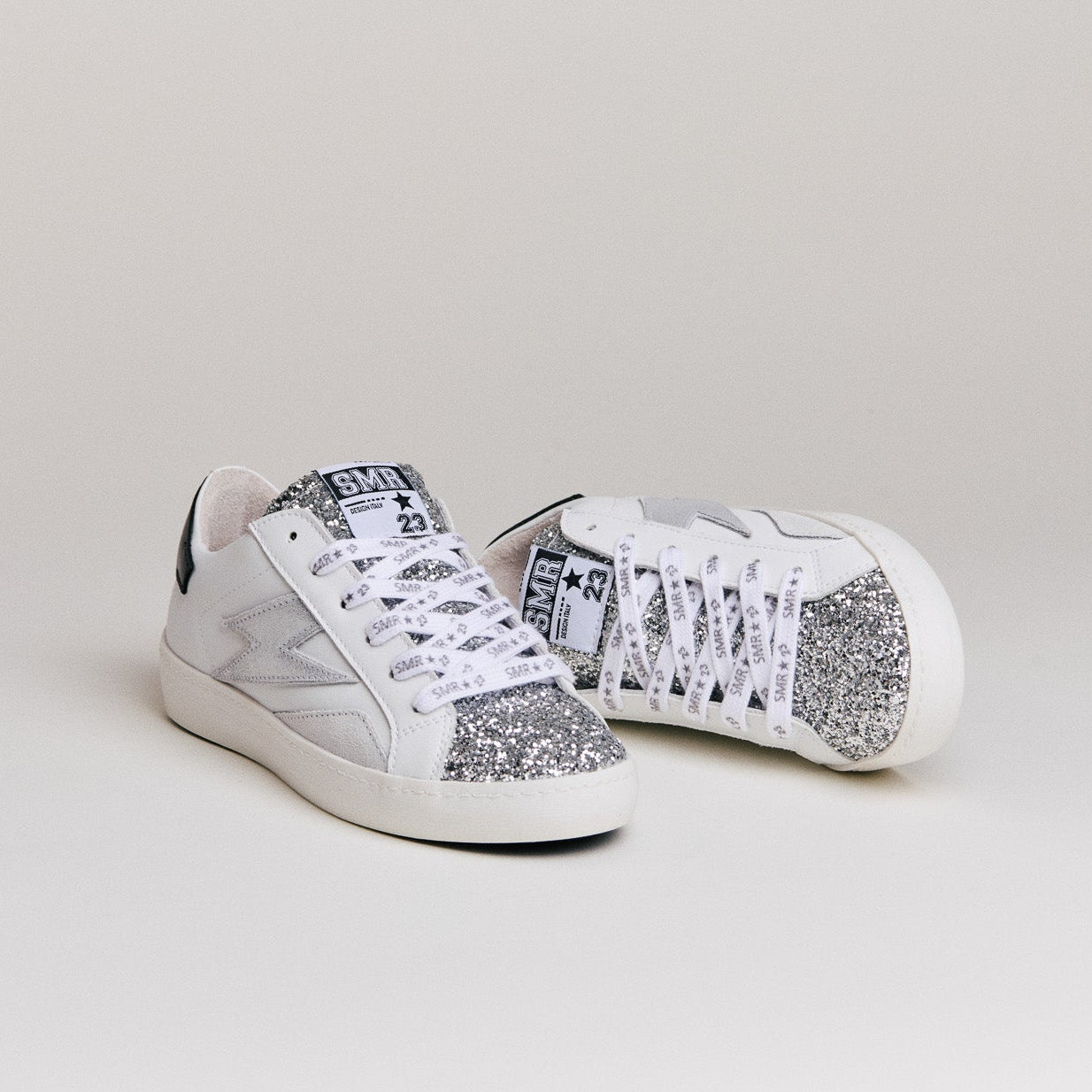 Semerdjian Larry D590 baskets blanc argent irisé