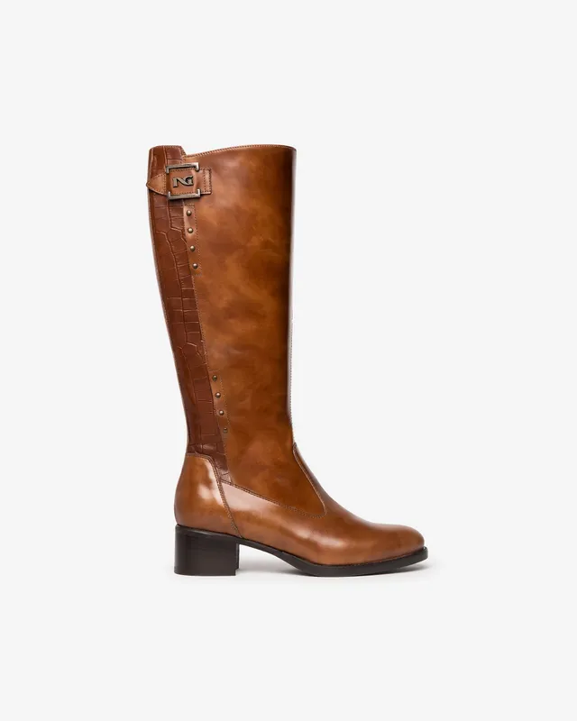 NeroGiardini Bottes Femme en Cuir Bottes Hiver DryGo