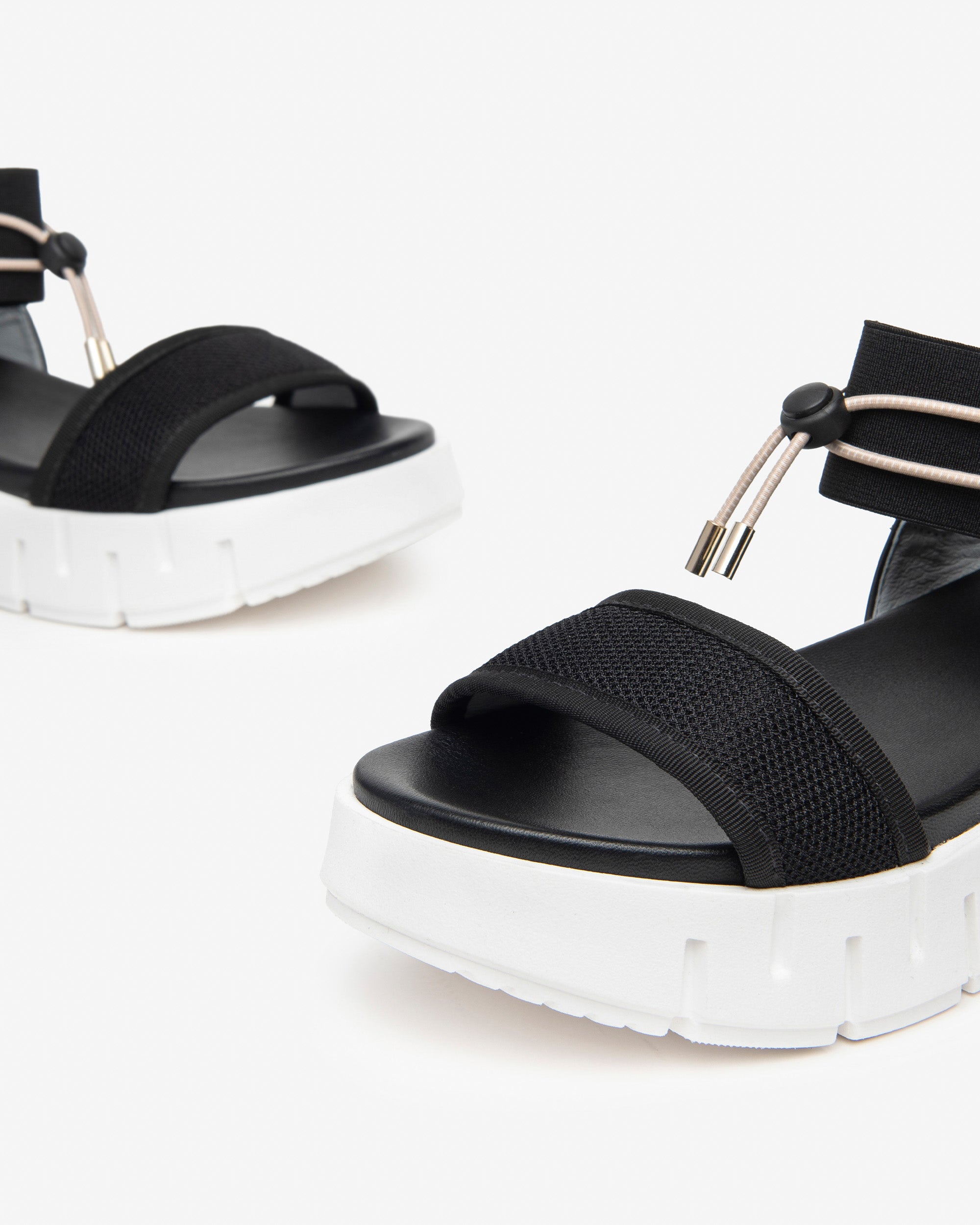 NeroGiardini Sandales Femme Cuir Toile Plateforme 40 mm