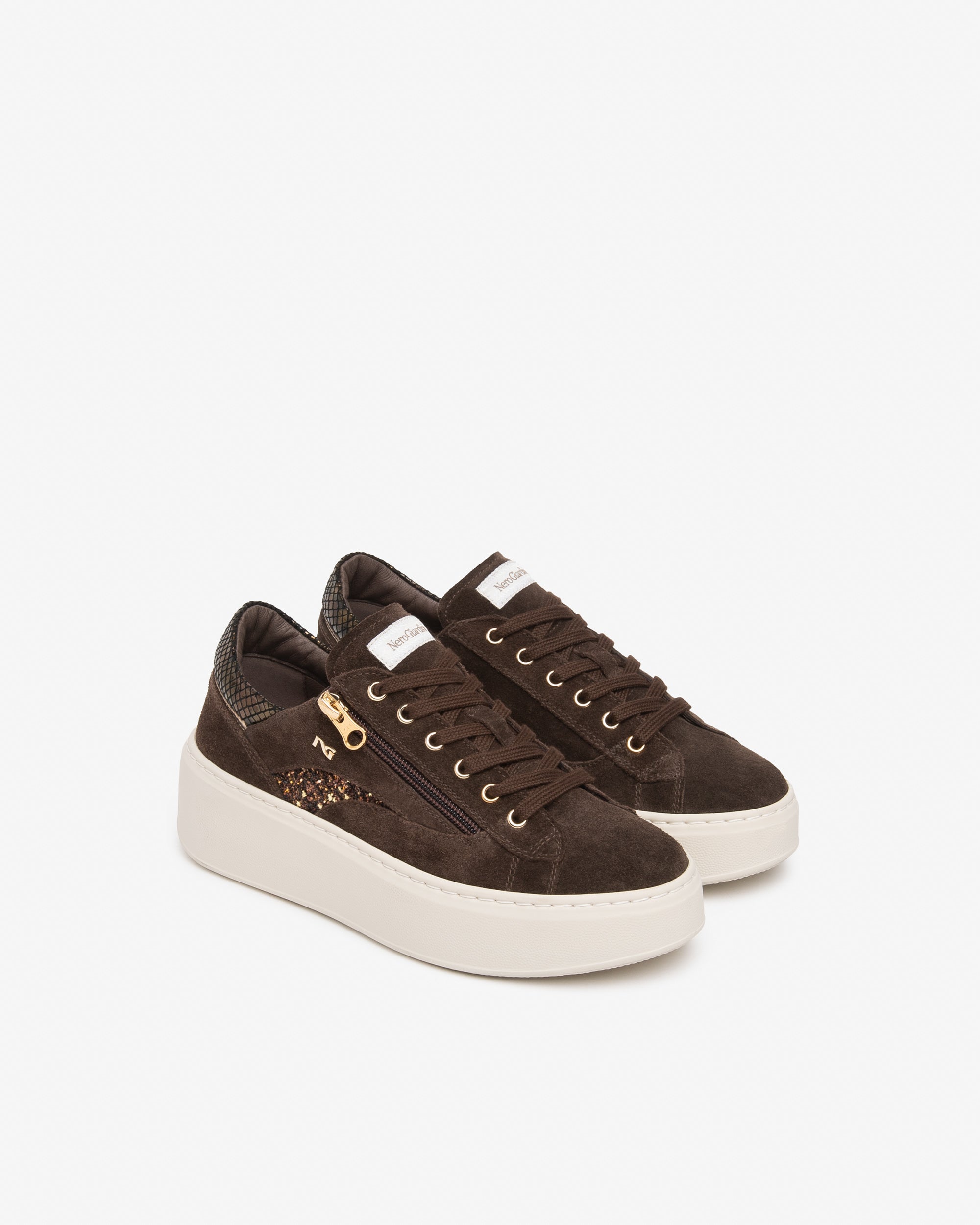 NeroGiardini Sneakers Femme Daim Plateforme 50mm Zip