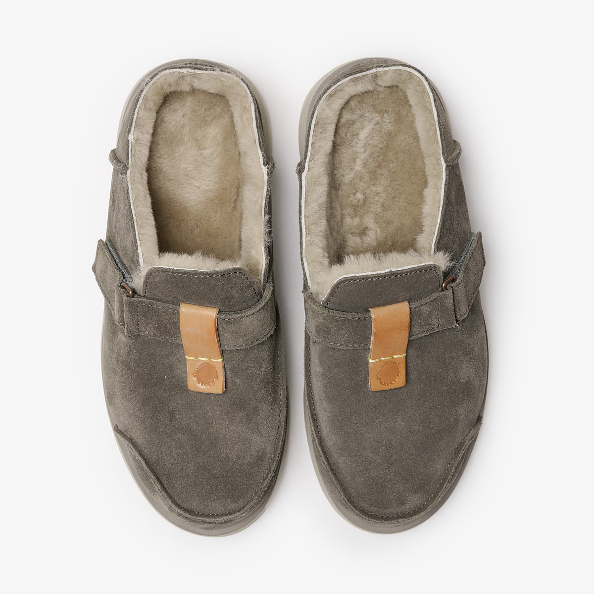 Satorisan Uwabaki Clog Suede Sabots Deep Khaki Mixte Léger