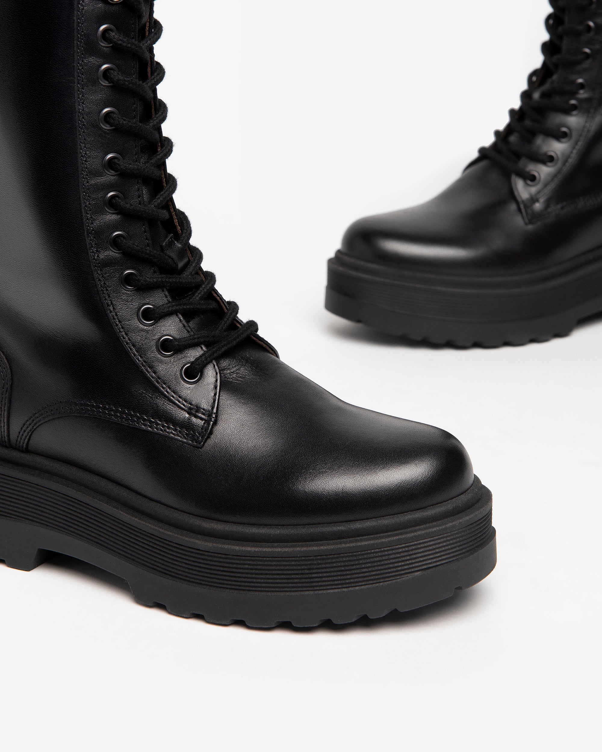 NeroGiardini Bottes Femme Cuir Combat Boots Hiver