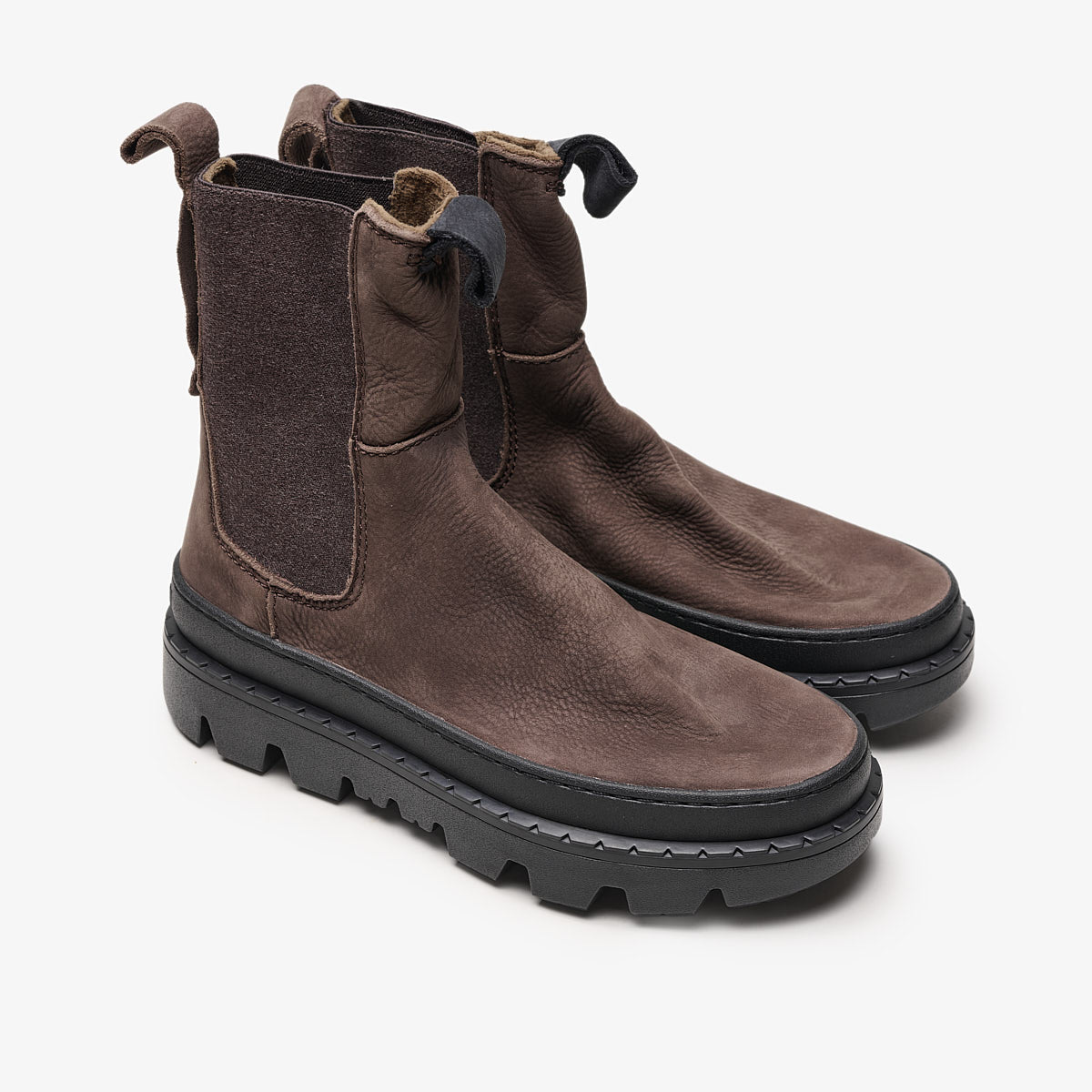 Satorisan Unalome Elastics boots cuir Dark Brown