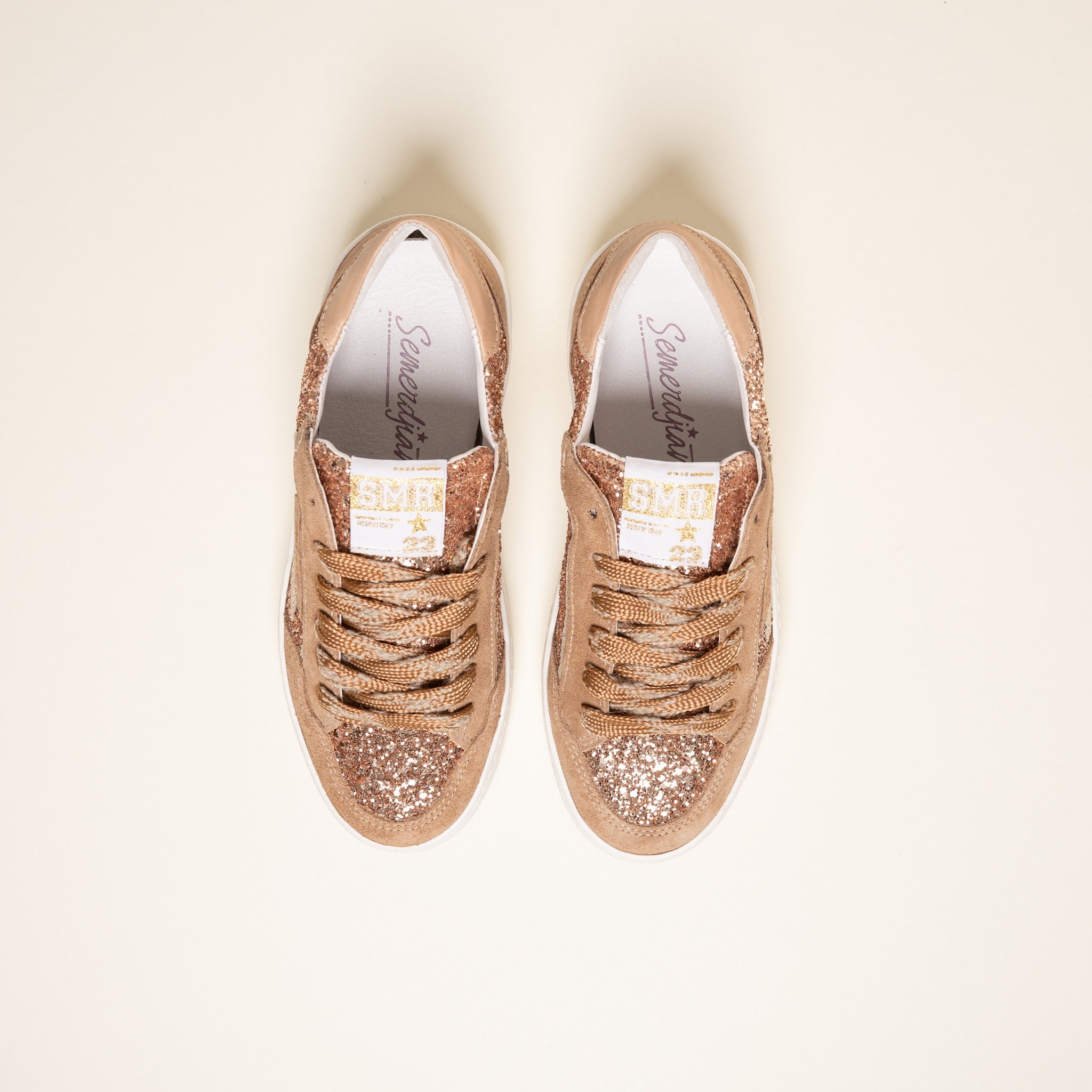 Semerdjian Ale E477 baskets nude champagne glitter