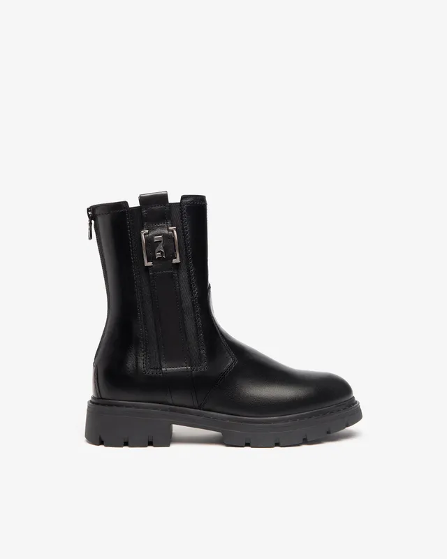 NeroGiardini Bottines Femme Cuir Combat Boots Hiver