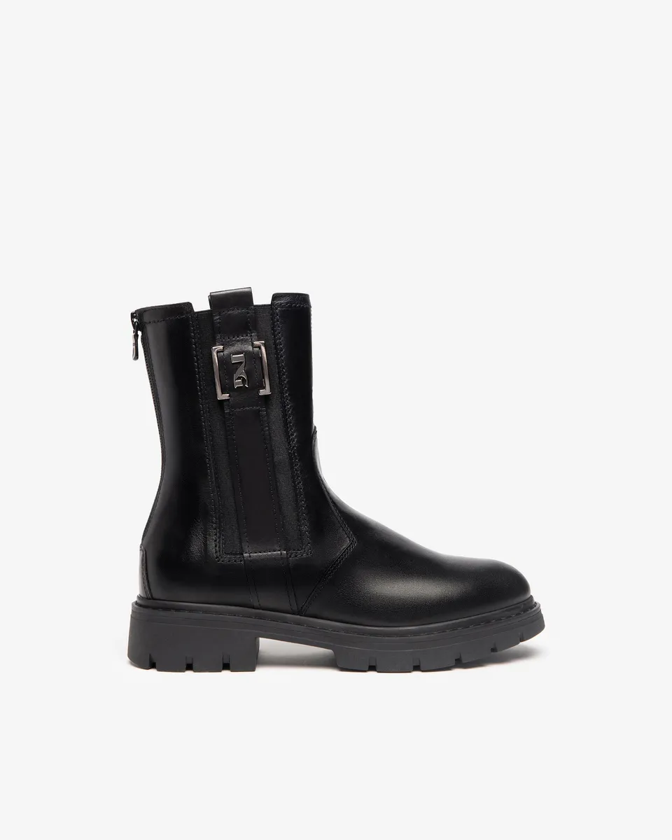 NeroGiardini Bottines Femme Cuir Combat Boots Hiver