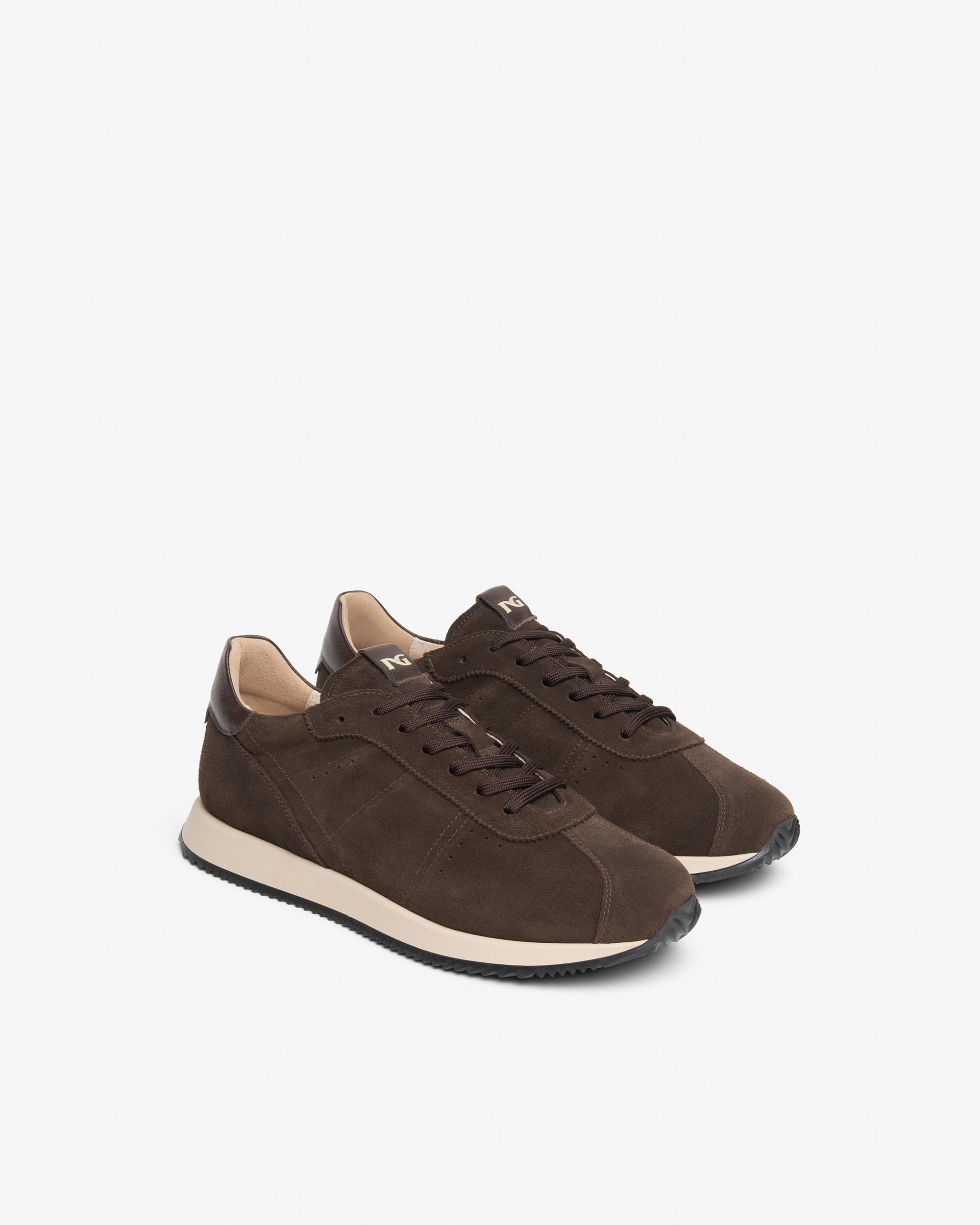 Nerogiardini Sneakers Homme Cuir Velours Daim Perforé