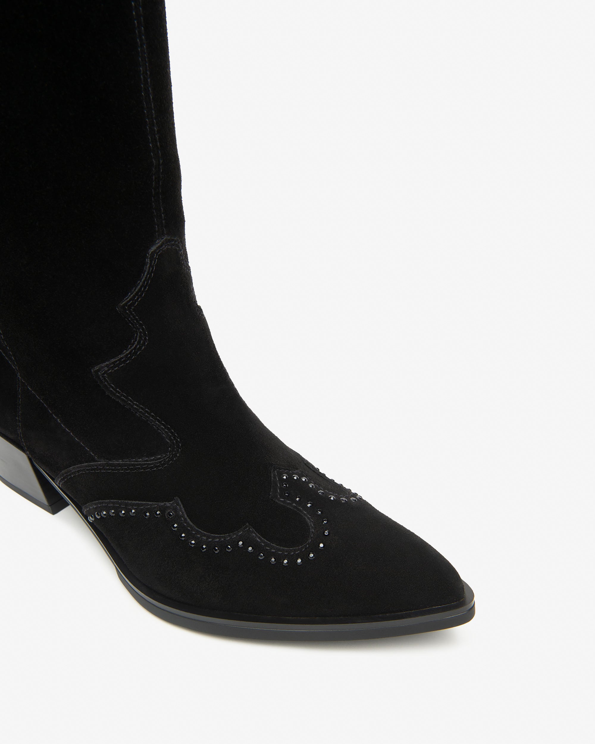 NeroGiardini Bottes Femme Cuir Velours Bottes Cowboy