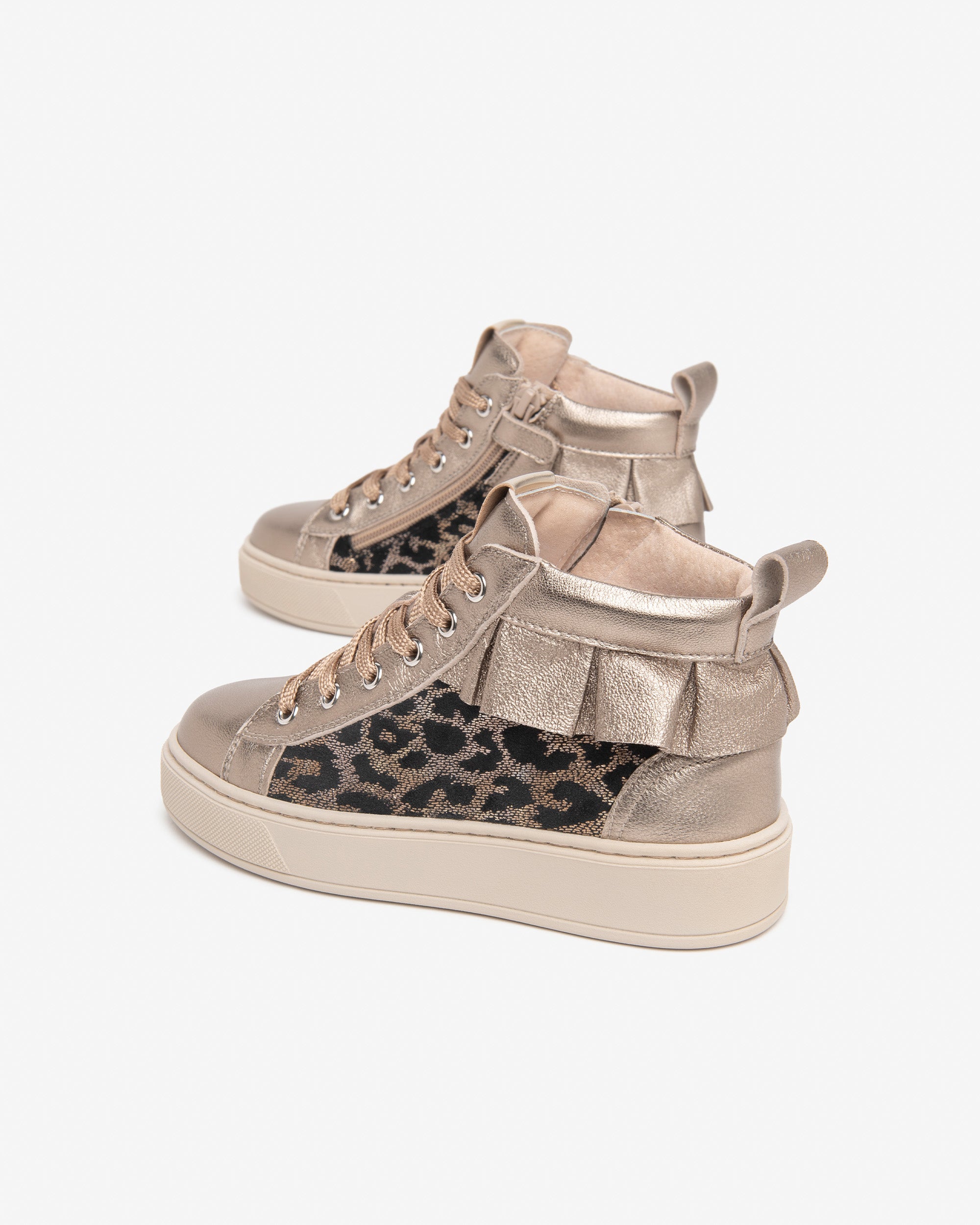 Nerogiardini Sneakers Teen Fille Cuir Animalier Zip