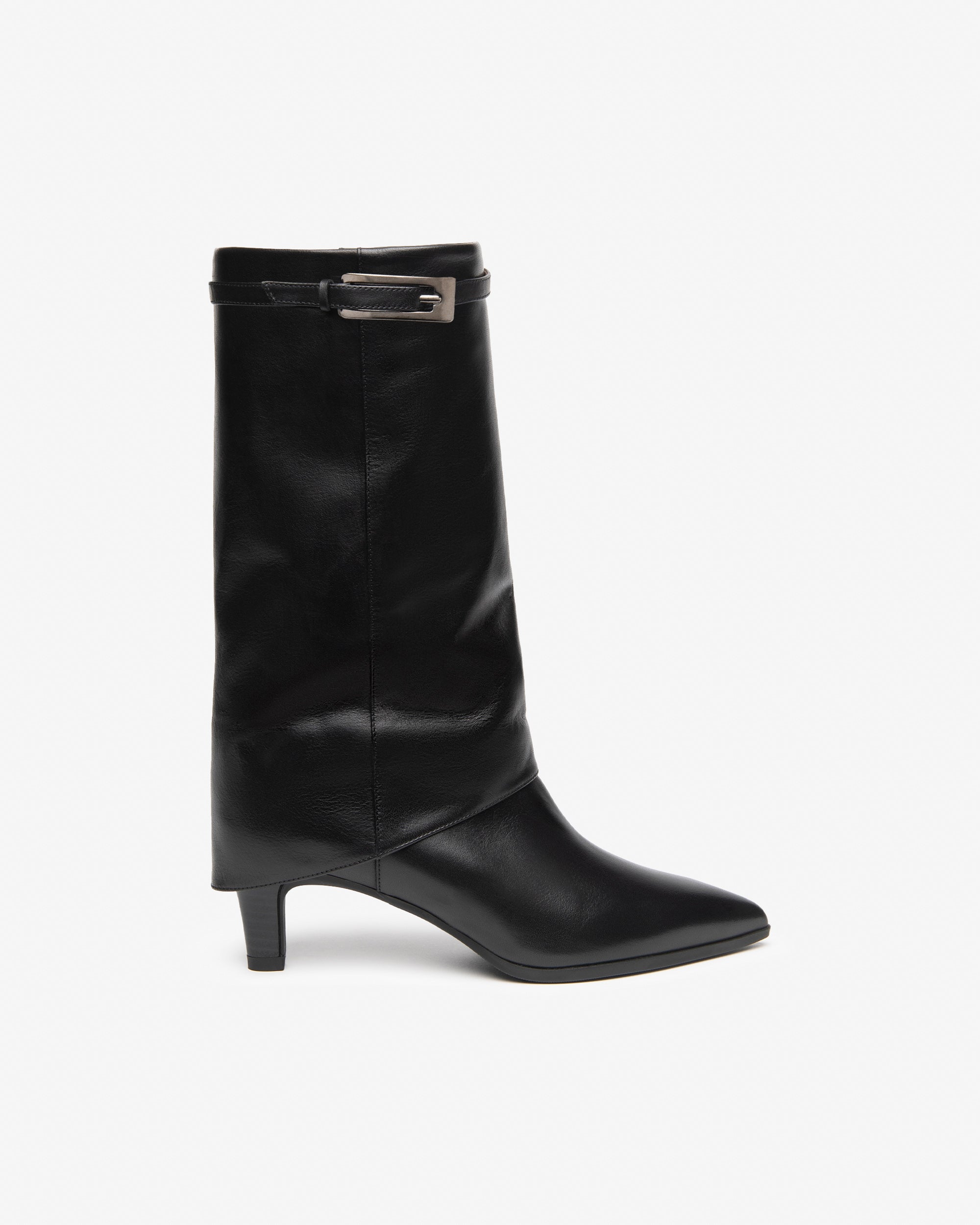 Nerogiardini Bottes Femme Cuir Revers Talon 55 mm