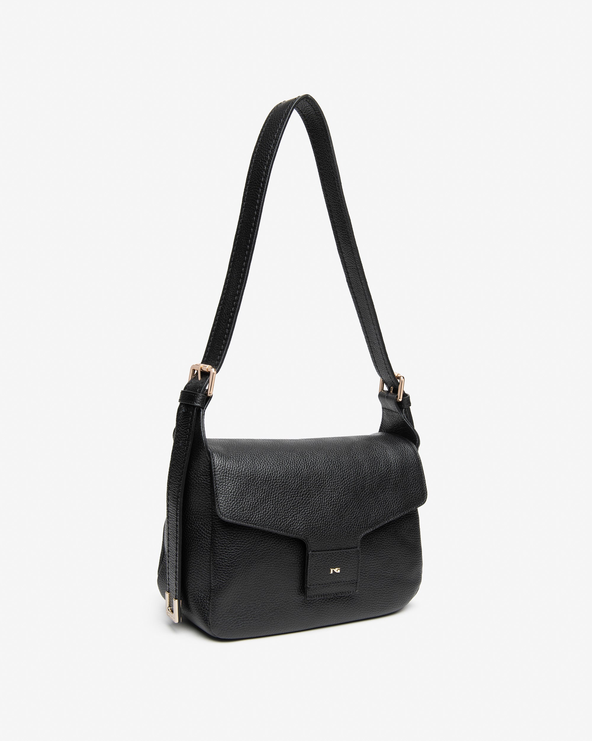 NeroGiardini Sac Épaule Femme Cuir Souple Doré