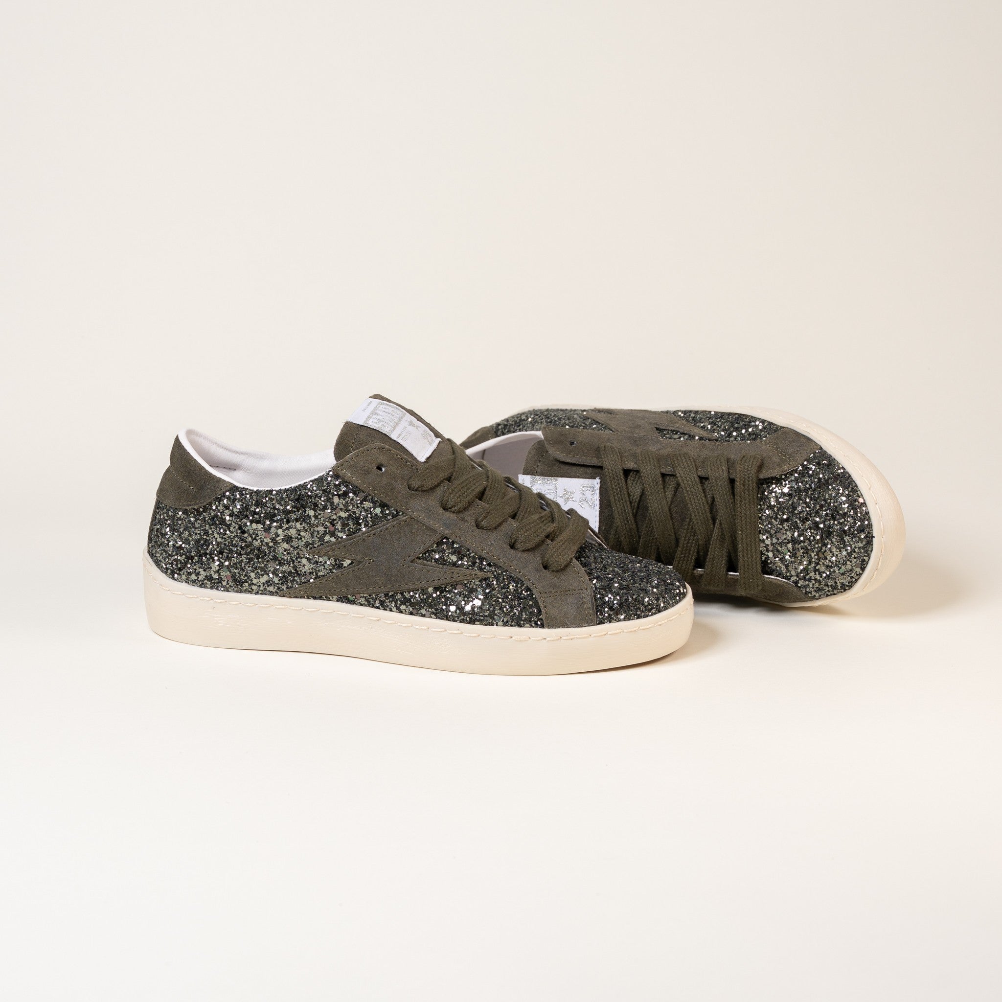 Semerdjian Maya E183 baskets kaki glitter cuir