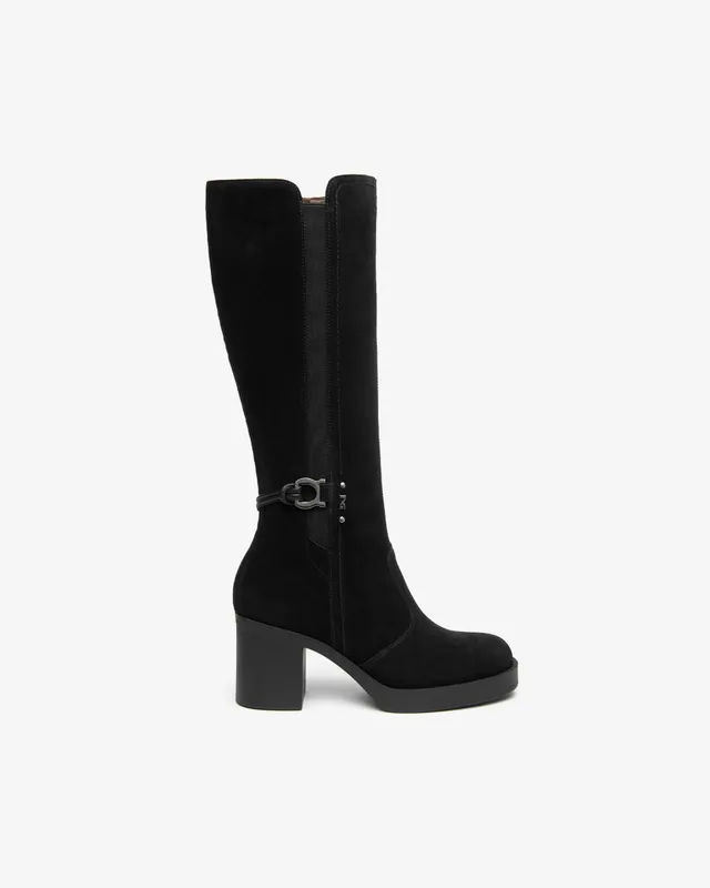 NeroGiardini Bottes botte femme cuir velours talon 75 mm 38