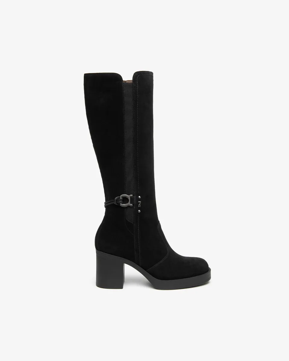 NeroGiardini Bottes botte femme cuir velours talon 75 mm 38