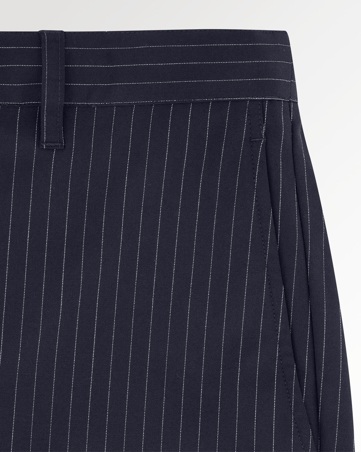 Filling Pieces Drapy Pants Pinstripe Blue pantalon bleu marine