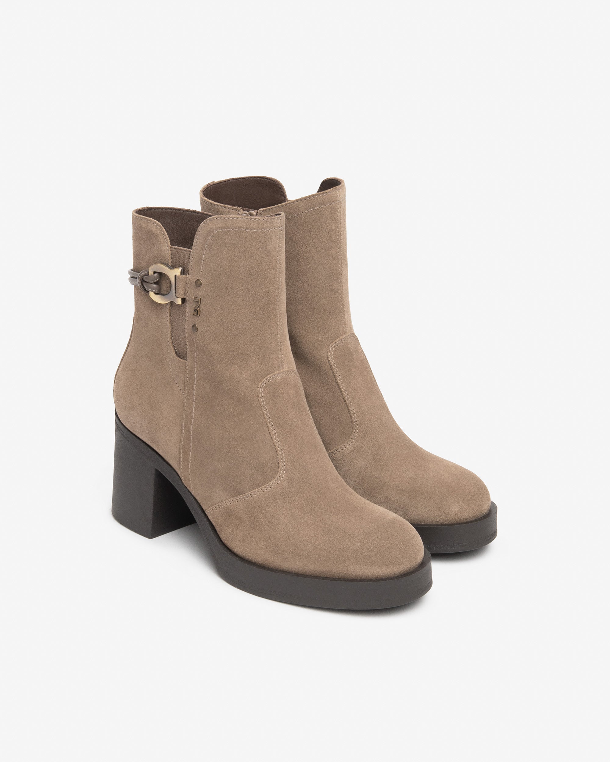 NeroGiardini Bottines femme cuir velours talon 75 mm